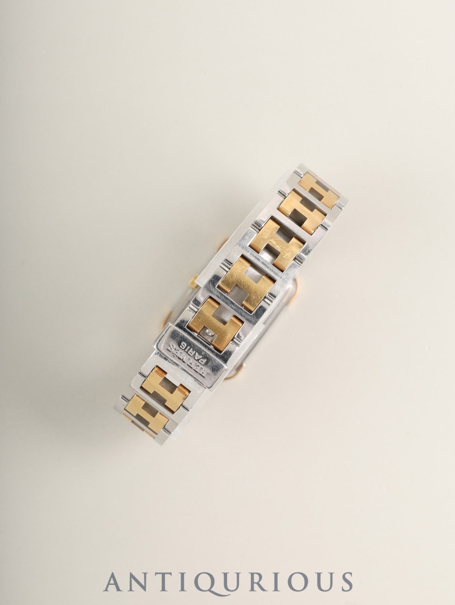 エルメス クロアジュール CR1.220/30/3760 クォーツ Cal.976.001 SS/GP SS/GP ホワイト文字盤（SWISS MADE表記）箱 冊子 保証書（2003年）オーバーホール済み