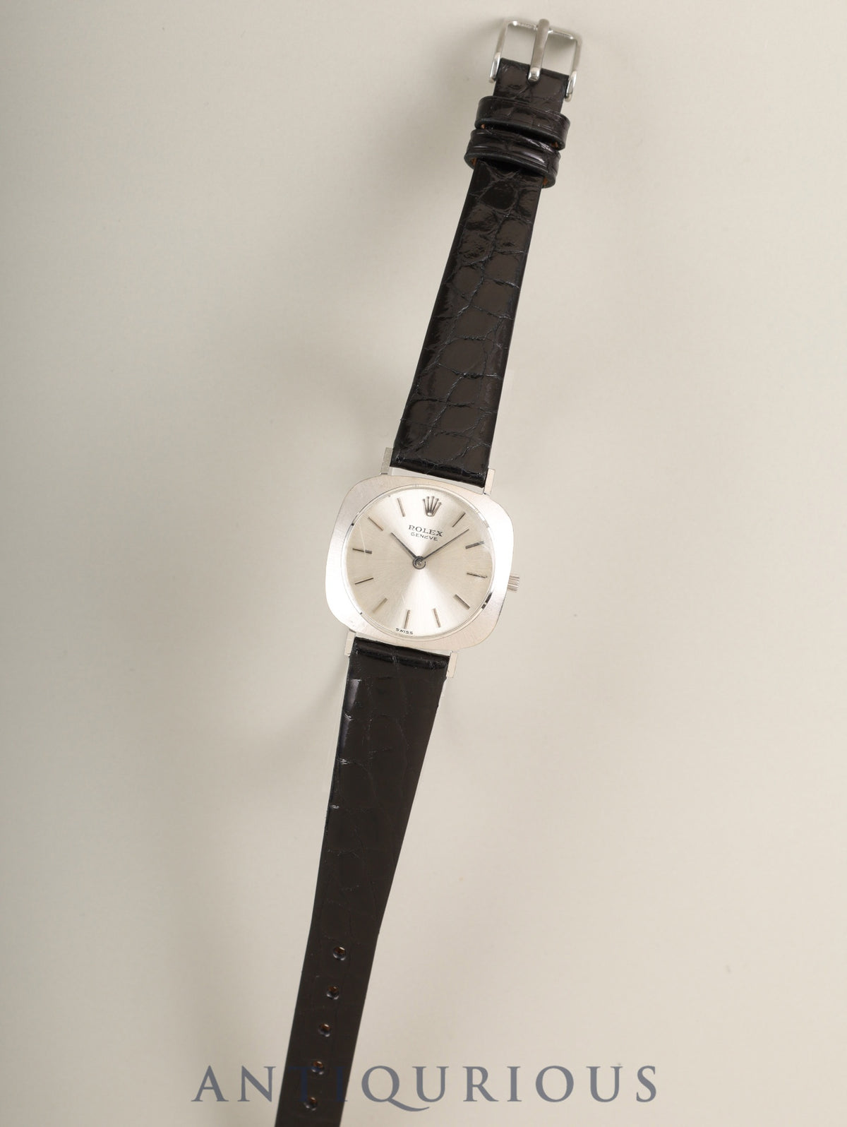 Rolex Cellini 3652, manual winding, Cal. 1600, 750WG, leather strap, aftermarket pin buckle (SS), silver dial, serial number in the 15s (1965), recently overhauled.