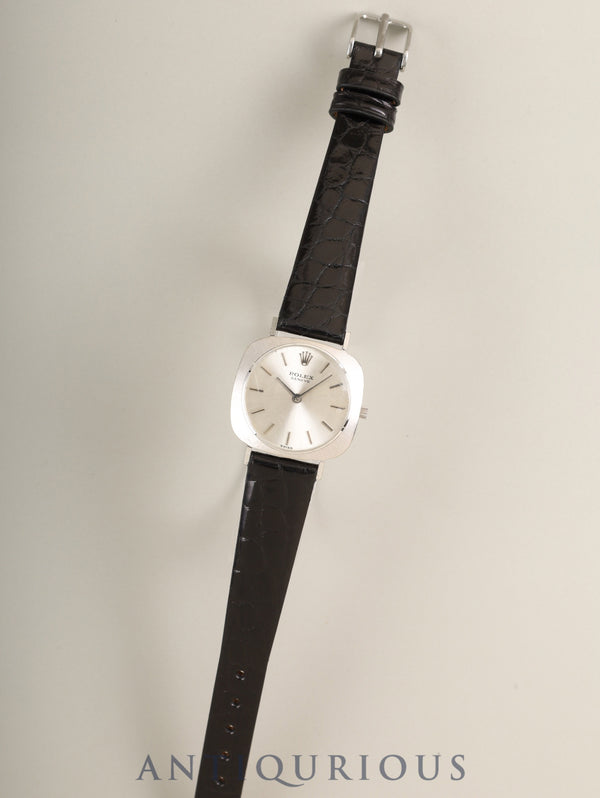 ロレックス チェリーニ 3652 手巻き Cal.1600 750WG 革 社外ピンバックル（SS）シルバー文字盤 15番台（1965年）オーバーホール済み