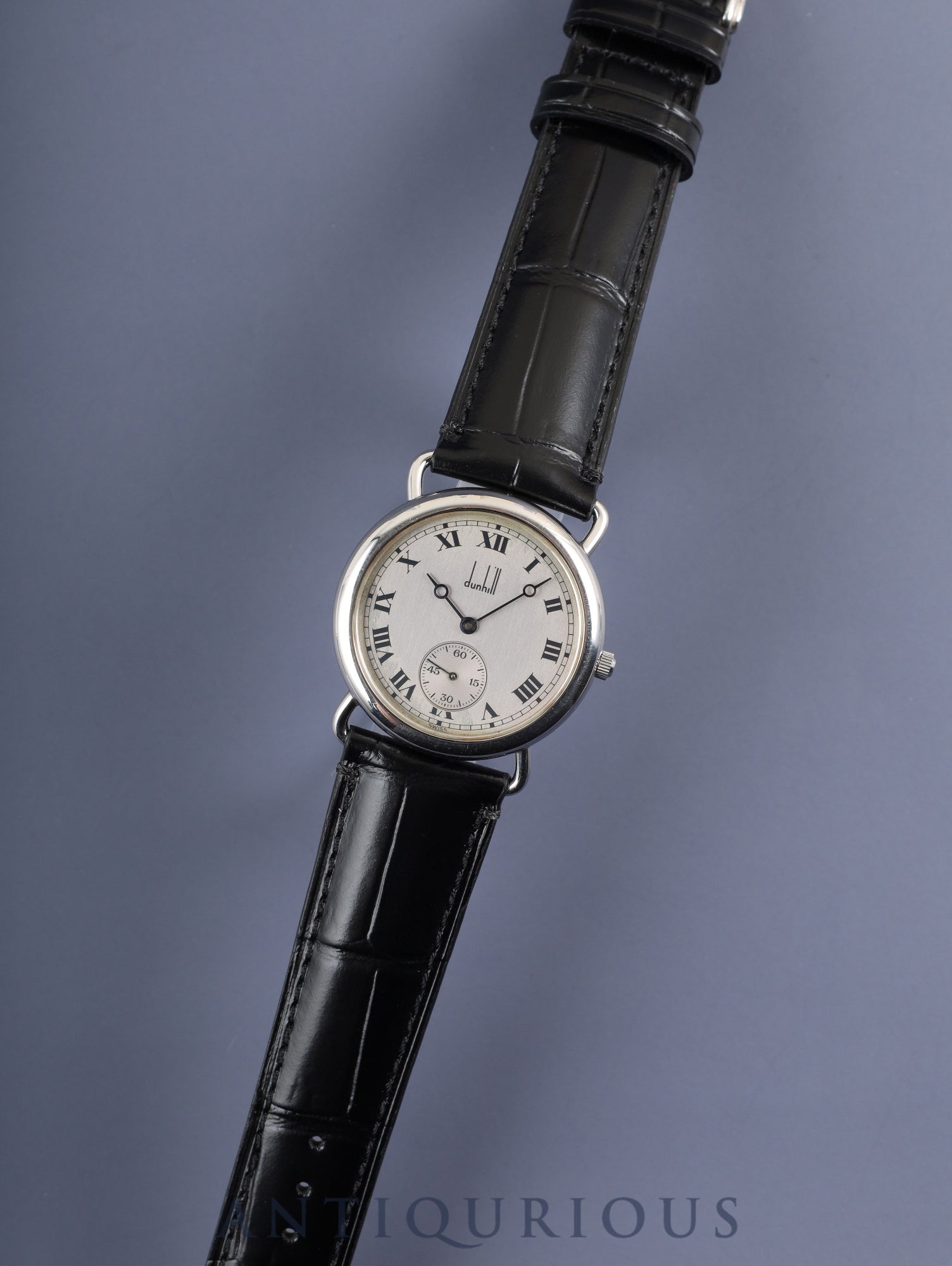 ダンヒル センテナリー スモールセコンド 手巻き SS 革 純正尾錠（SS）シルバーローマン文字盤 オーバーホール済み