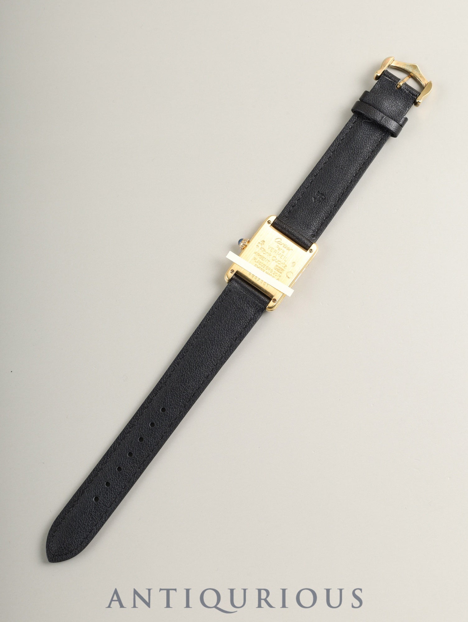 カルティエ マストタンク SM 5057001 クォーツ Cal.057 SV925 純正ピンバックル（GP）ブラック飛びローマン文字盤（SWISS表記）オーバーホール済み 新品仕上げ済み