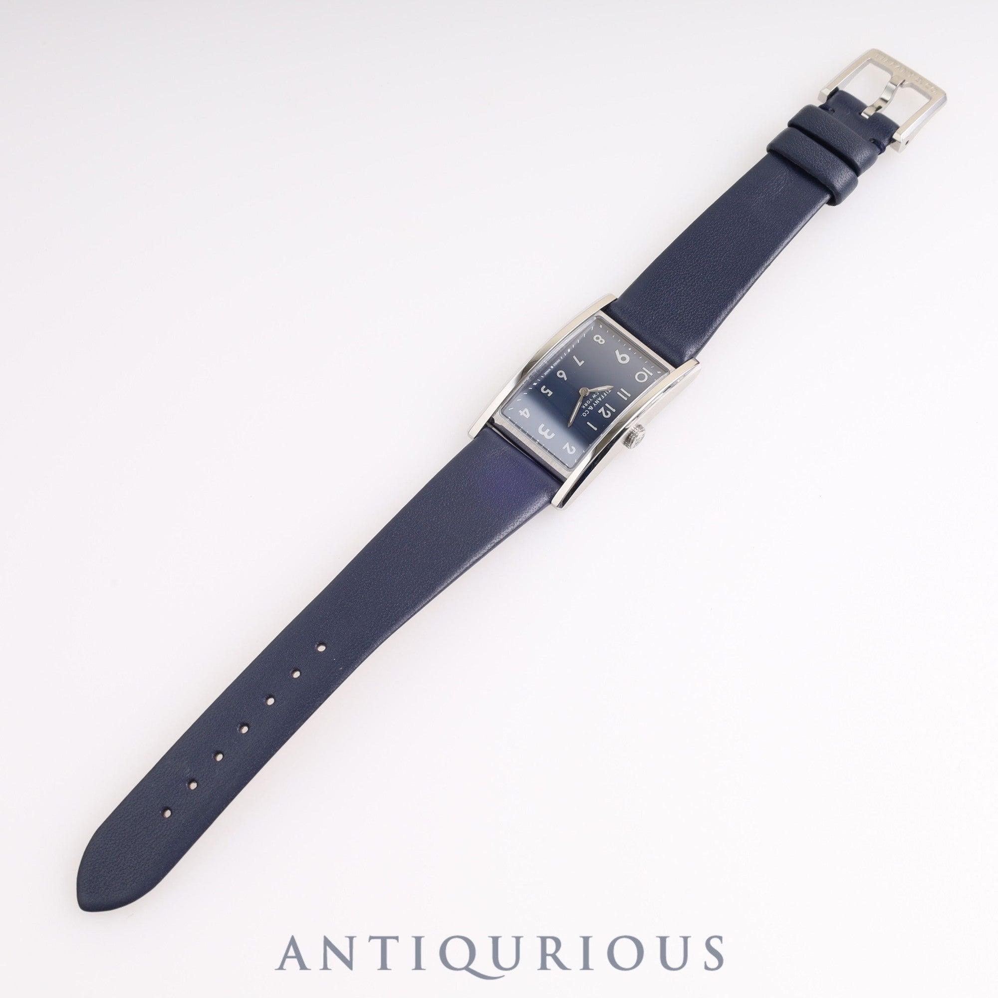 TIFFANY EASTWEST MINI 3668644 Quartz Genuine leather strap Navy dial Comes with a spare long strap