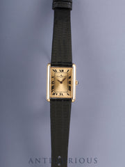 Baume & Mercier Rectangular 37077 Manual Winding 750YG Leather Original Pin Buckle (GP) Champagne Roman Dial Overhauled