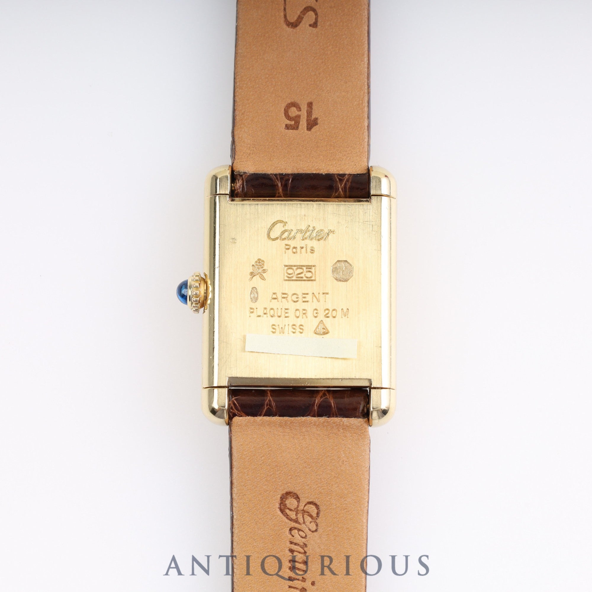 CARTIER Must Tank SM Manual winding SV925 Genuine buckle Brown marble dial Cartier boutique complete service