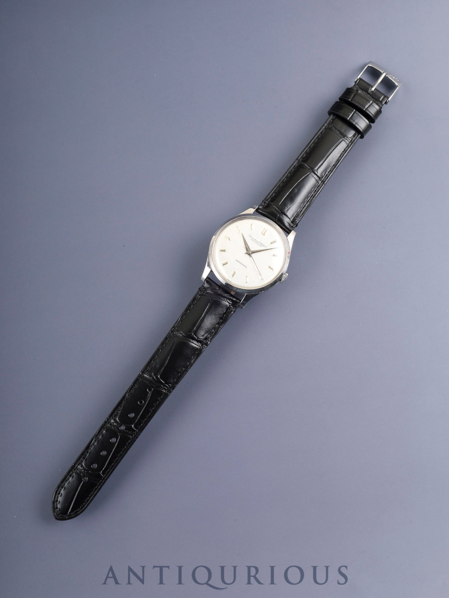 IWC Old Inter Automatic Caliber 853 Stainless Steel Leather Strap with Aftermarket Buckle (SS) Silver Dial Overhauled