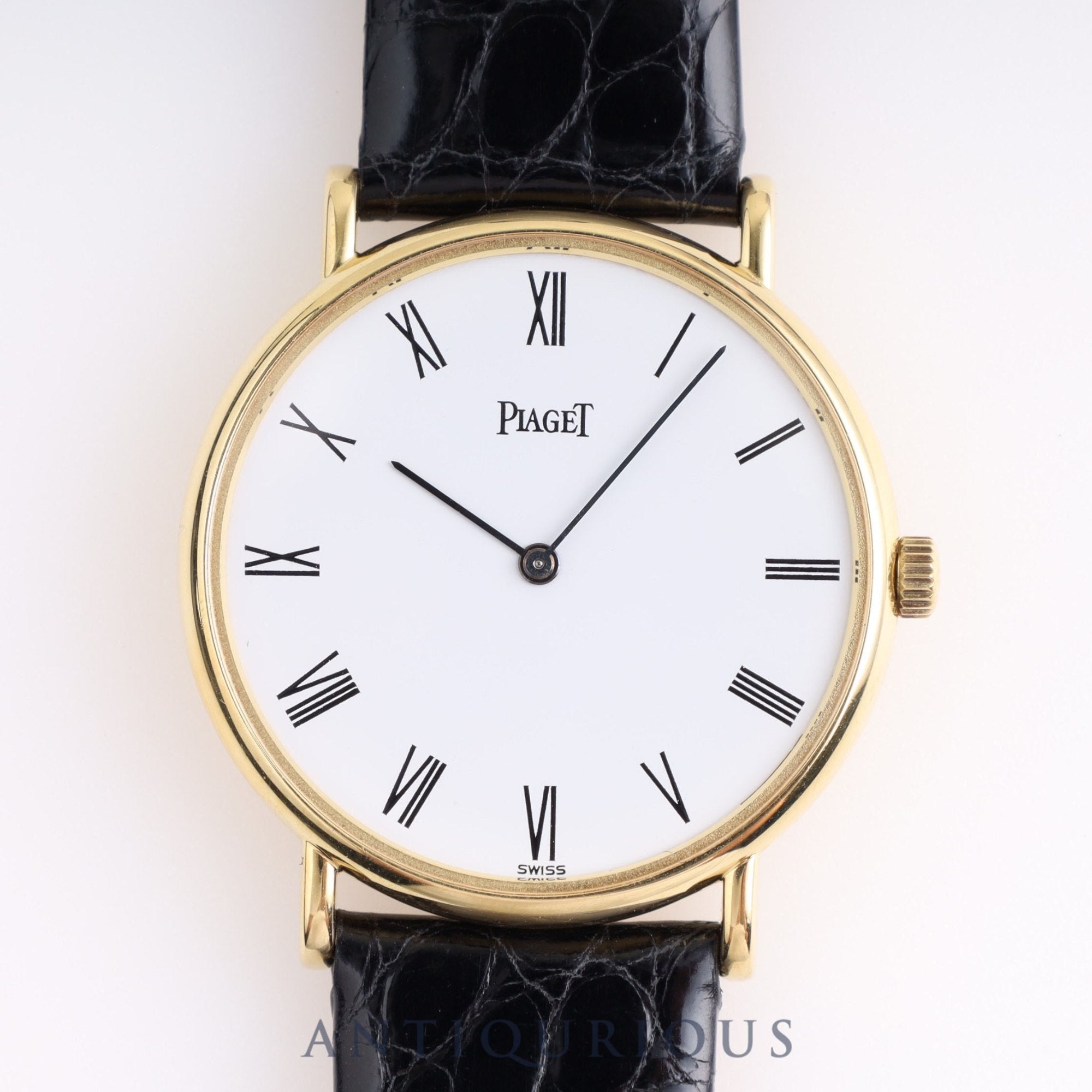 Piaget Round 9025N Manual winding Cal.9P2 YG Genuine buckle (750) White dial Box Warranty card (1993)