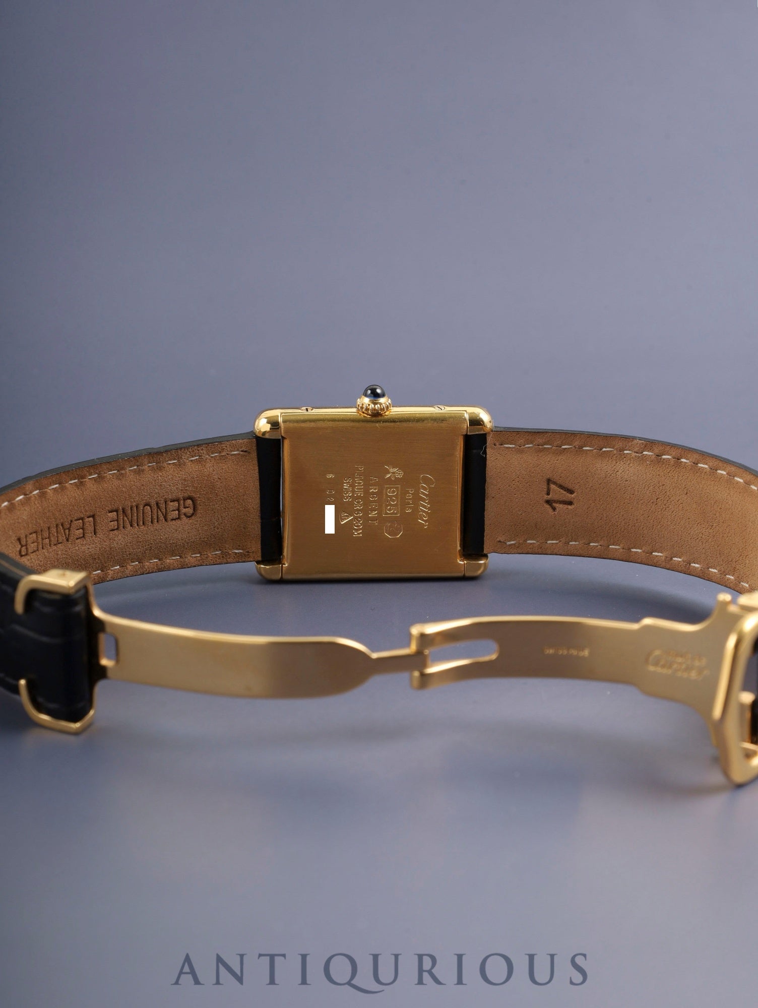 Cartier Must Tank LM Hand-wound Cal.78-1 SV925 Leather Genuine Deployant Buckle (GP) Ivory Roman Dial (SWISS marking) Overhauled and Newly Finished