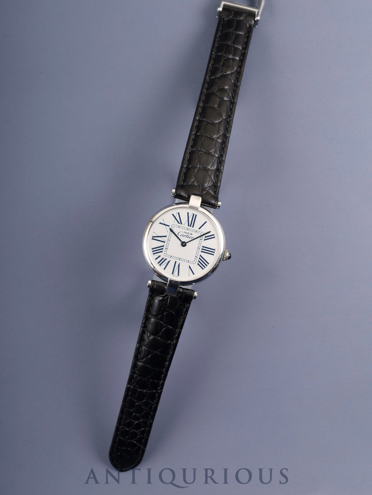 カルティエ マスト ヴァンドーム VLC LM 1860 クォーツ Cal.90.06 SV925 革 純正Dバックル（SS） オパラン文字盤 保証書（1996年）オーバーホール済み