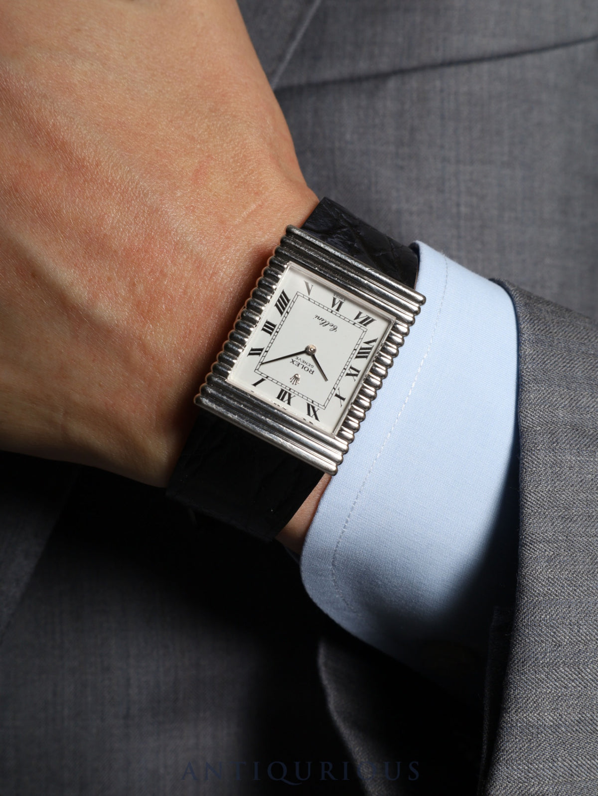 Rolex Cellini 4012 Manual Winding Cal.1600 750WG Leather Original Pin Buckle (SS) White Roman Dial (SWISS marking) 38-series (1973) Overhauled