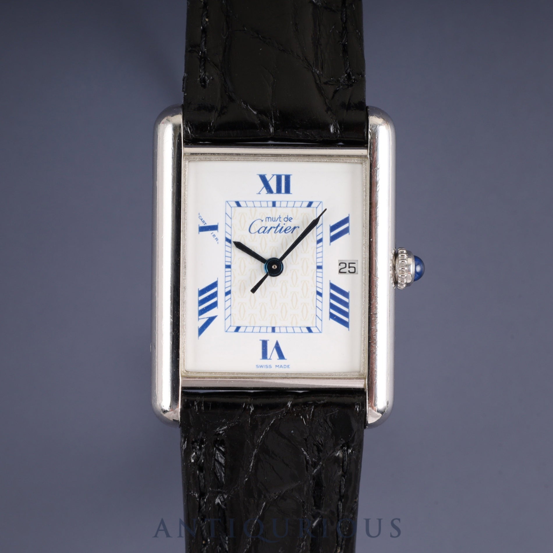 カルティエ マストタンク GM（XL） W1014154/2414 クォーツ Cal.687 SV925 革 純正Dバックル（SS）  ホワイト飛びローマン文字盤 オーバーホール済み
