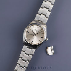 Rolex Air King 5500 Automatic Cal.1520 SS SS Silver Dial No. 2 1969 1 link Overhauled