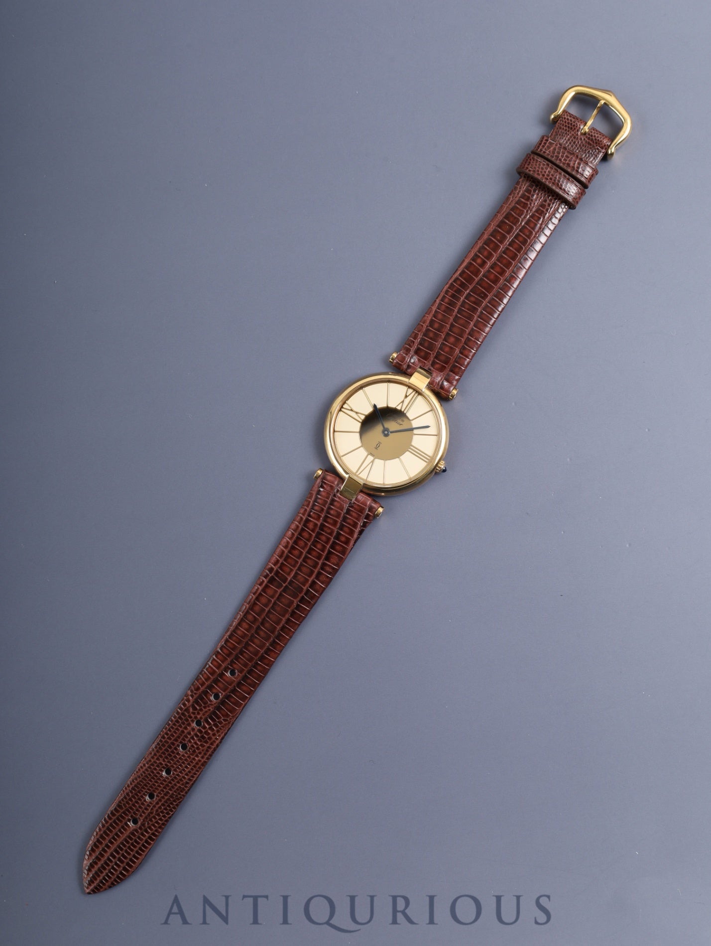 カルティエ マスト ヴァンドーム VLC LM W1001054 / 17 クォーツ Cal.81 SV925 革 純正ピンバックル（GP）アイボリークロワゾネ文字盤 箱 冊子 オーバーホール済み