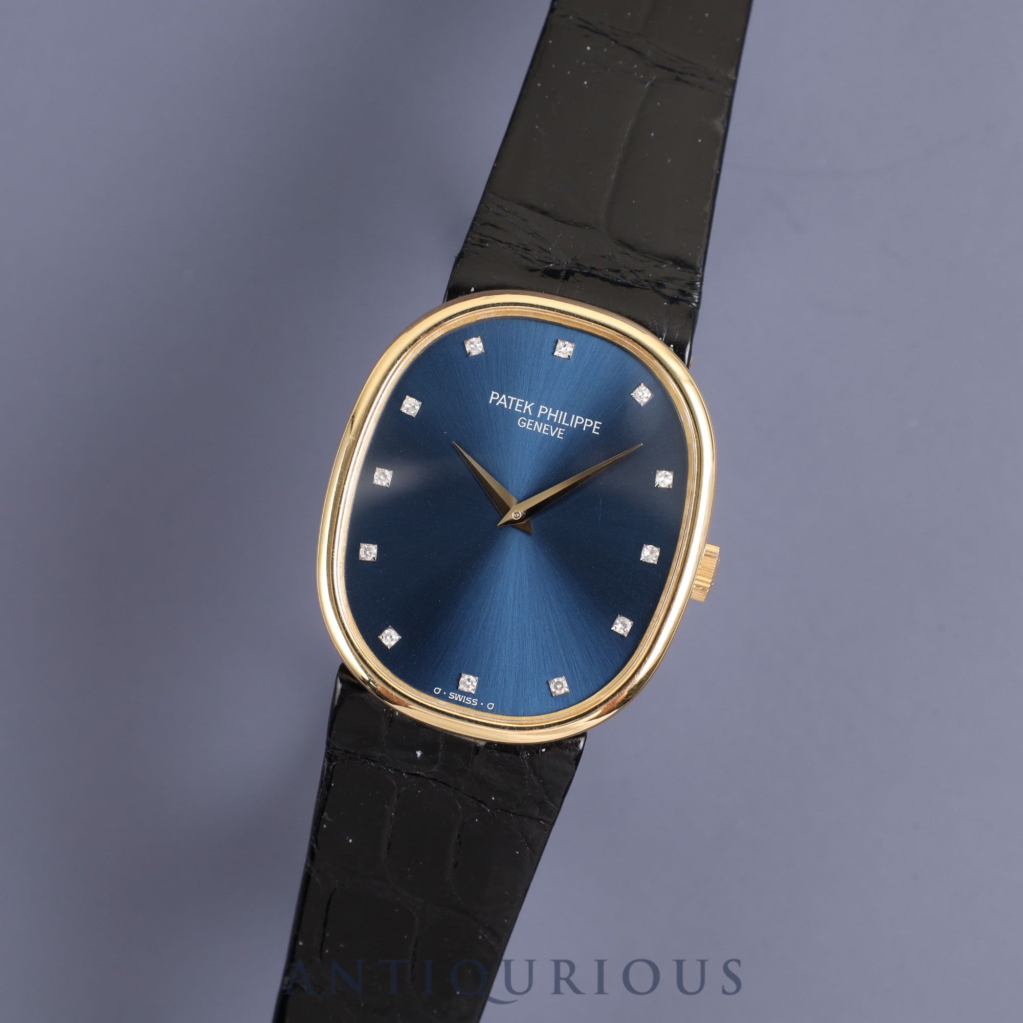 Patek Philippe Golden Ellipse 3848J-062 Manual winding Cal.215 750YG Genuine leather strap Genuine buckle (750) Diamond 12P Blue dial Box Archive (1991)