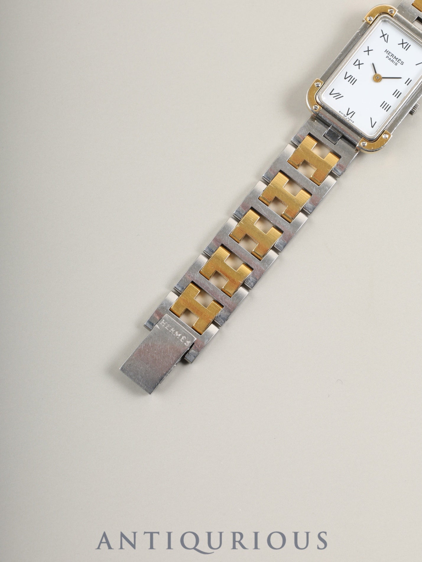 エルメス クロアジュール 54 10 75 クォーツ Cal.976.001 SS/GP  SS/GP ホワイト文字盤 オーバーホール済み