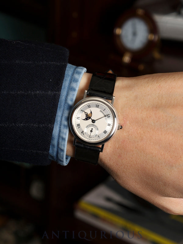 ブレゲ クラックムーンフェイズ 3280BB 手巻き Cal.818/4 750WG 革 純正ピンバックル（750WG）シルバーローマン文字盤 箱 オーバーホール済み