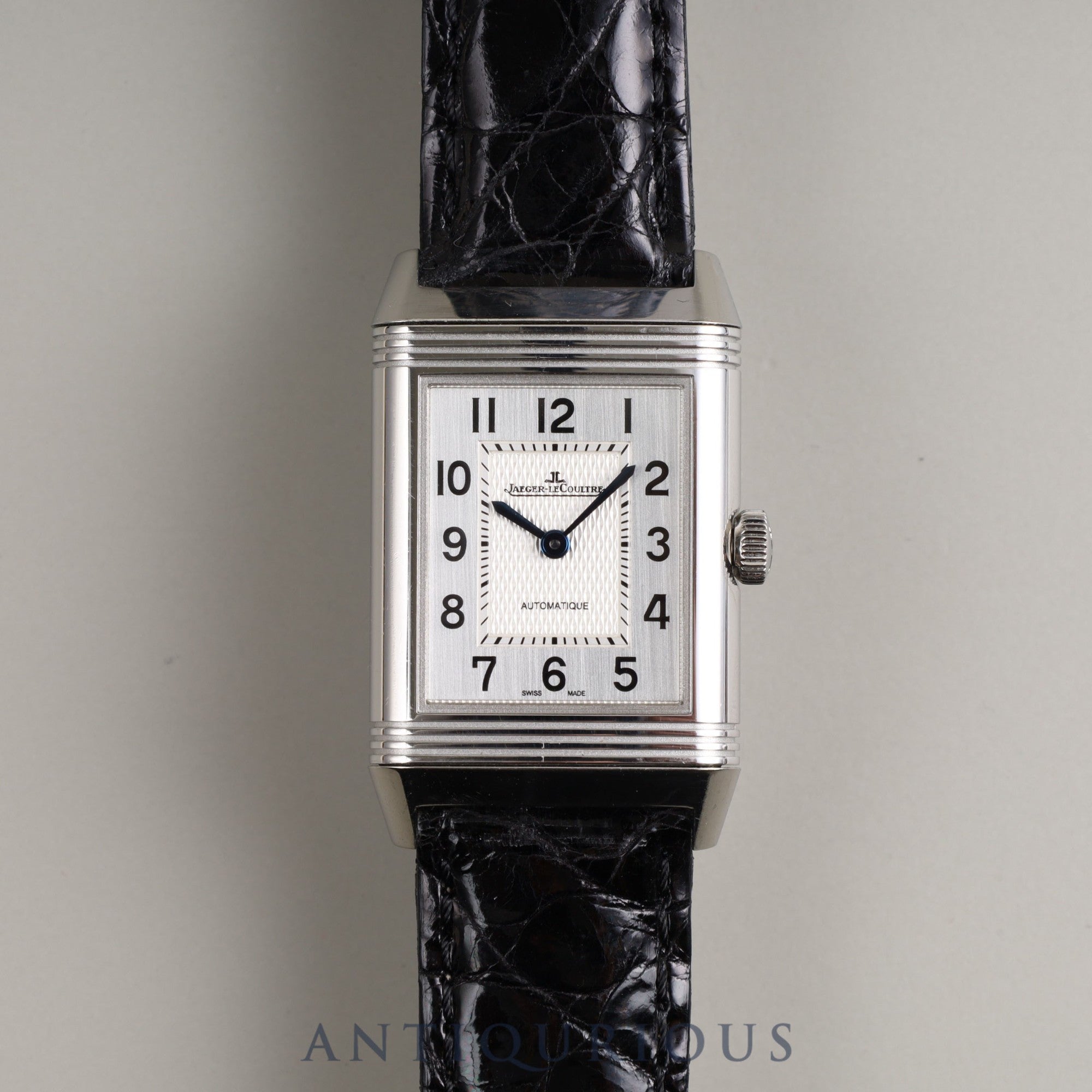 JAEGER LECOULTRE REVERSO CLASSIC MEDIUM Q2538120 (212.8.S5) Automatic Cal.965 SS Leather Genuine Buckle (SS) Silver Dial