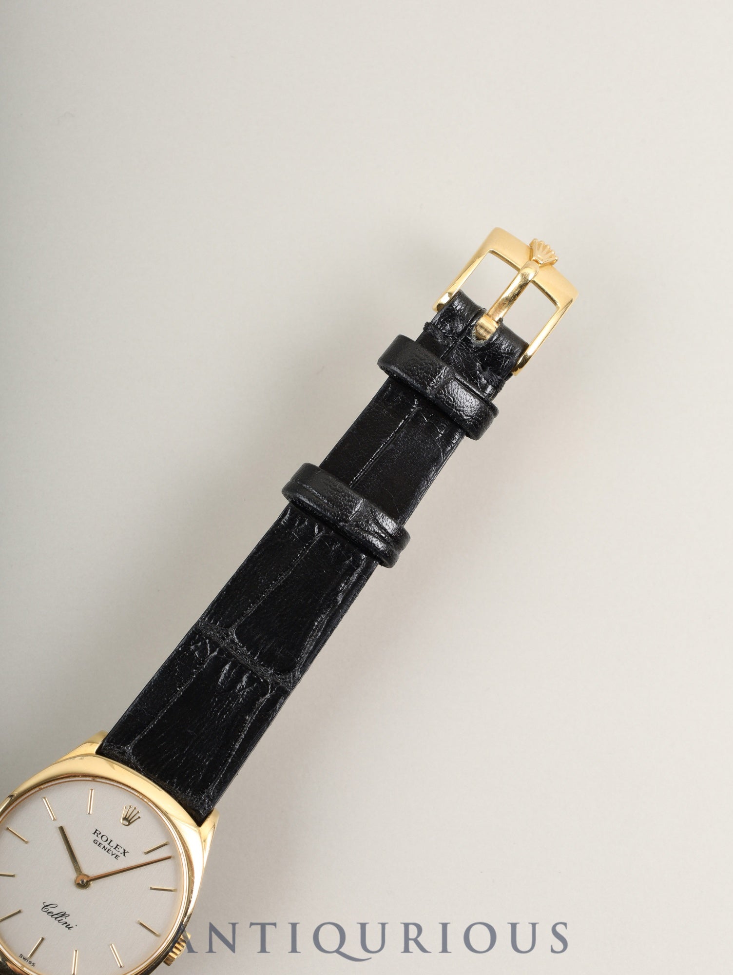 Rolex Cellini 4133 Manual Winding Caliber 1601 750YG Leather Strap with Genuine Buckle (750YG) Champagne Dial No. 43 (1975) Overhauled