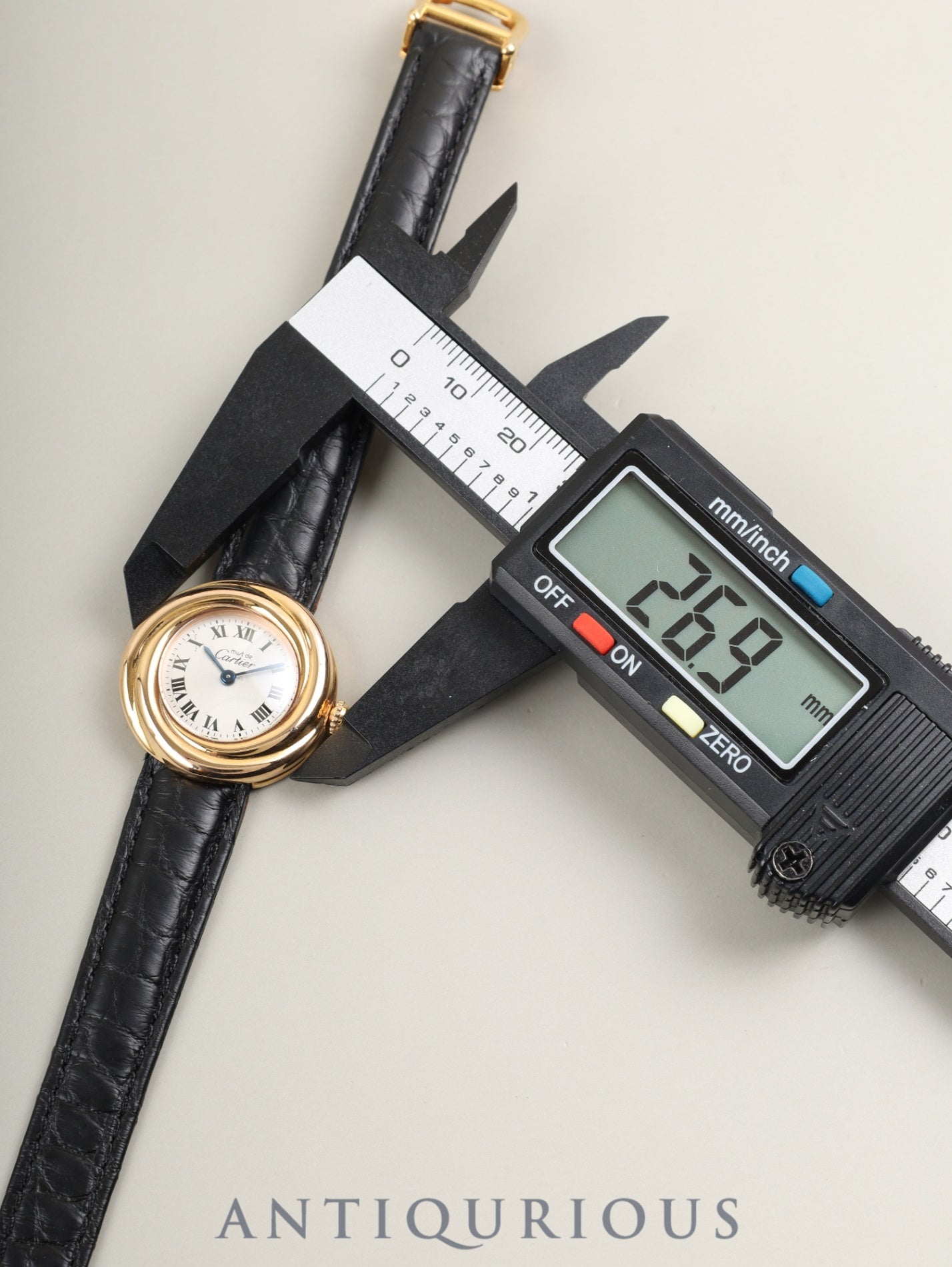 Cartier Must Trinity W1015045 / 2438 Quartz Cal.157 SV925 (PGP) Leather Genuine D-Buckle (GP) Silver Roman Dial Genuine Leather Strap Overhauled