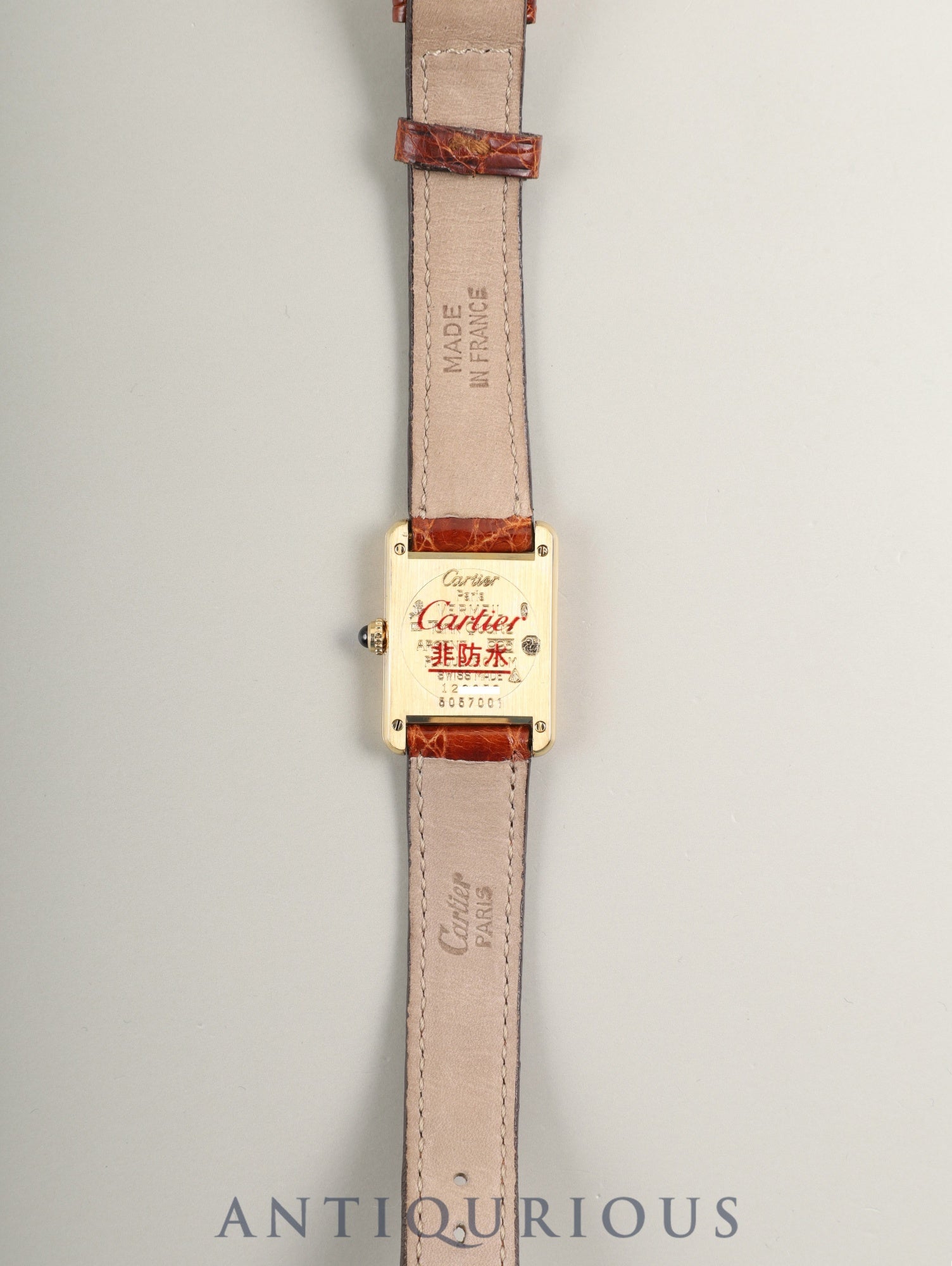 Cartier Must Tank SM W1003053 / 5057001 Quartz Cal.- SV925, genuine leather strap, genuine pin buckle (GP), straight Roman dial (SWISS表記), box, booklet. Complete service completed at Cartier boutique.