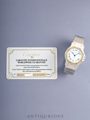 Cartier Santos Octagon LM 11035 / 29606 Automatic Cal.2671 SS/YG SS/YG White Roman Dial (SWISS marking) Warranty (1980) Overhauled