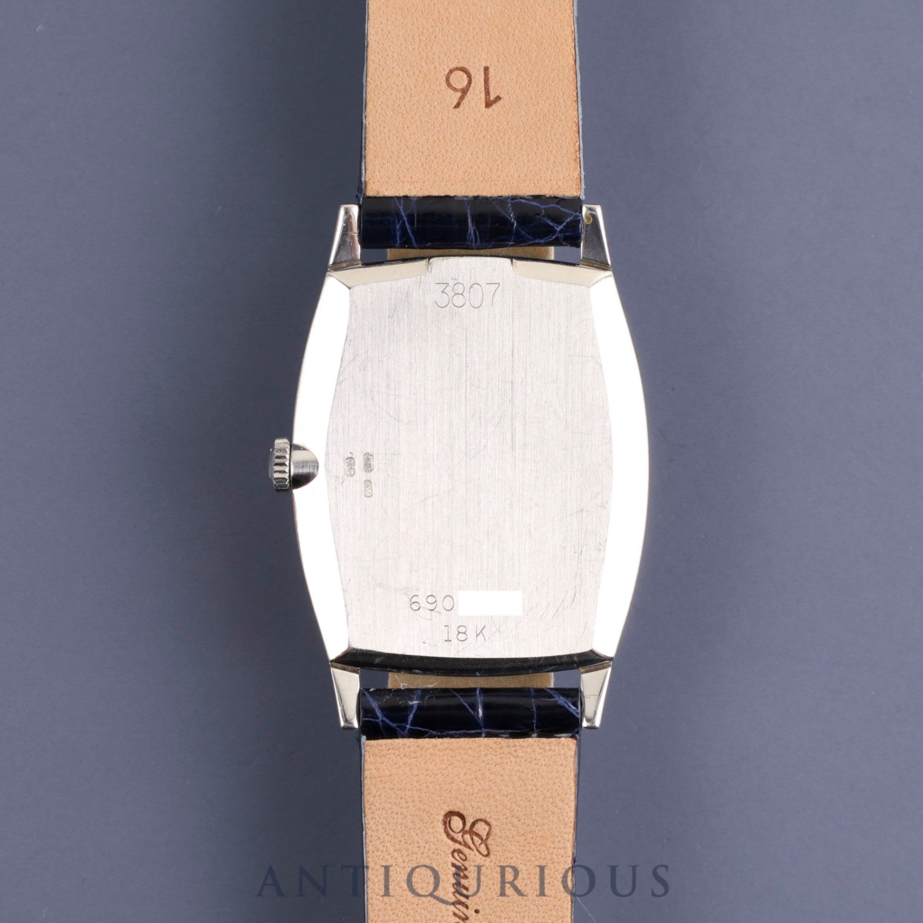 Rolex Cellini 3807 Manual winding Cal.1601 WG Leather Genuine buckle (SS) Blue gradient dial No. 69 (1980) Overhauled