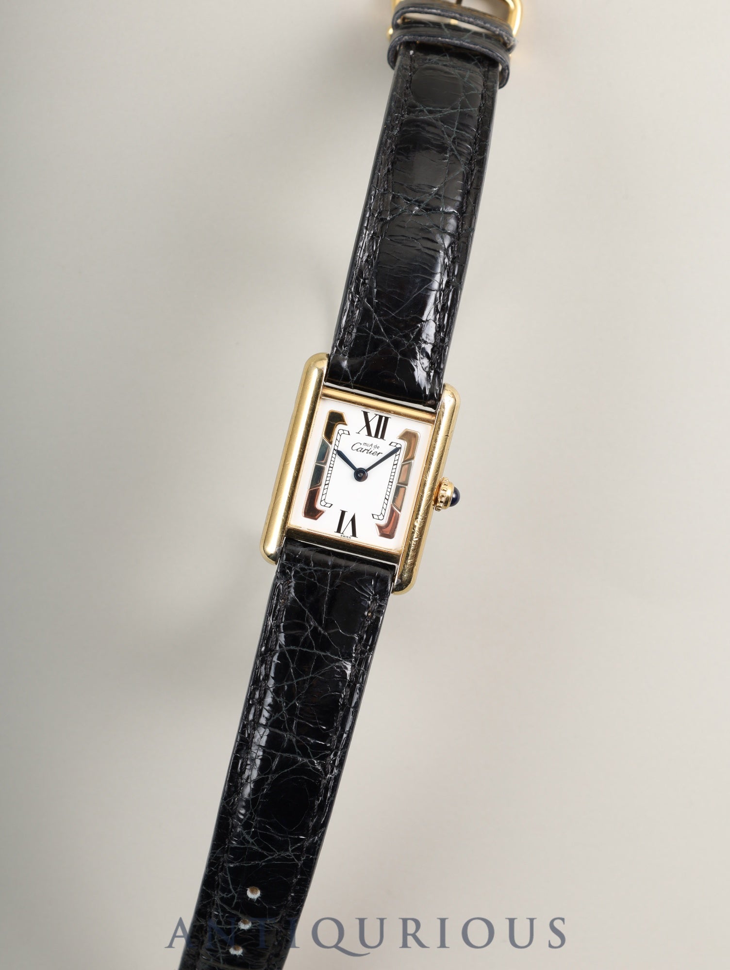 カルティエ マストタンク SM W1006354 / 5057001クォーツ Cal.057  SV925 純正革ベルト 純正尾錠（GP）サイドトリニティ文字盤（SWISS表記） オーバーホール済み