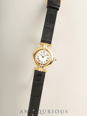 Cartier Must Colisée 590002 Quartz Cal.90 SV925 Leather Original Pin Buckle (GP) Ivory Roman Dial (SWISS marking) Overhauled