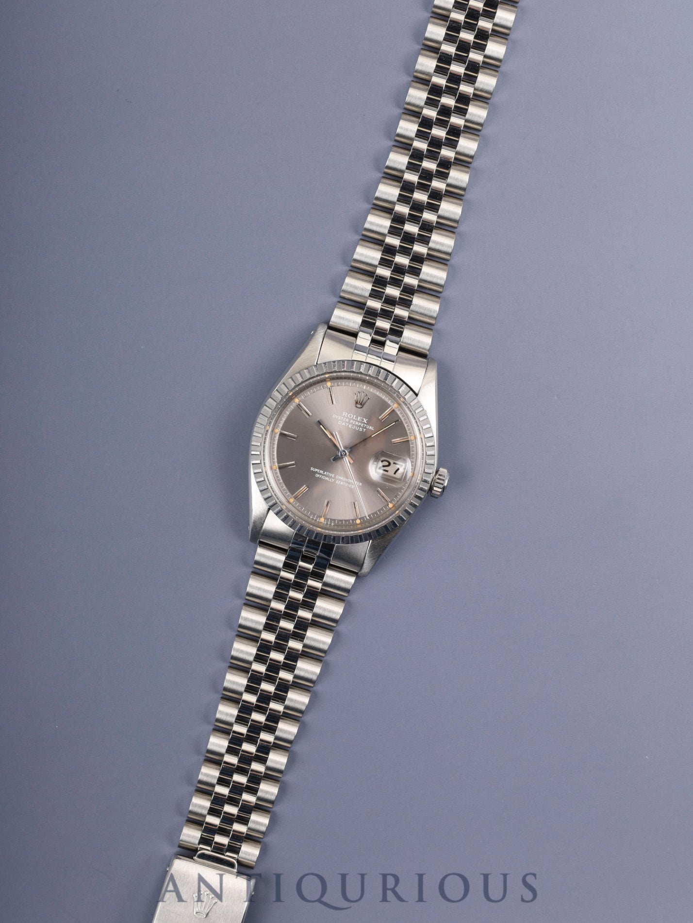 ロレックス デイトジャスト 1603 自動巻き Cal.1570 SS/SS SS グレー文字盤 3番（1972年）保証書 冊子 オーバーホール済み