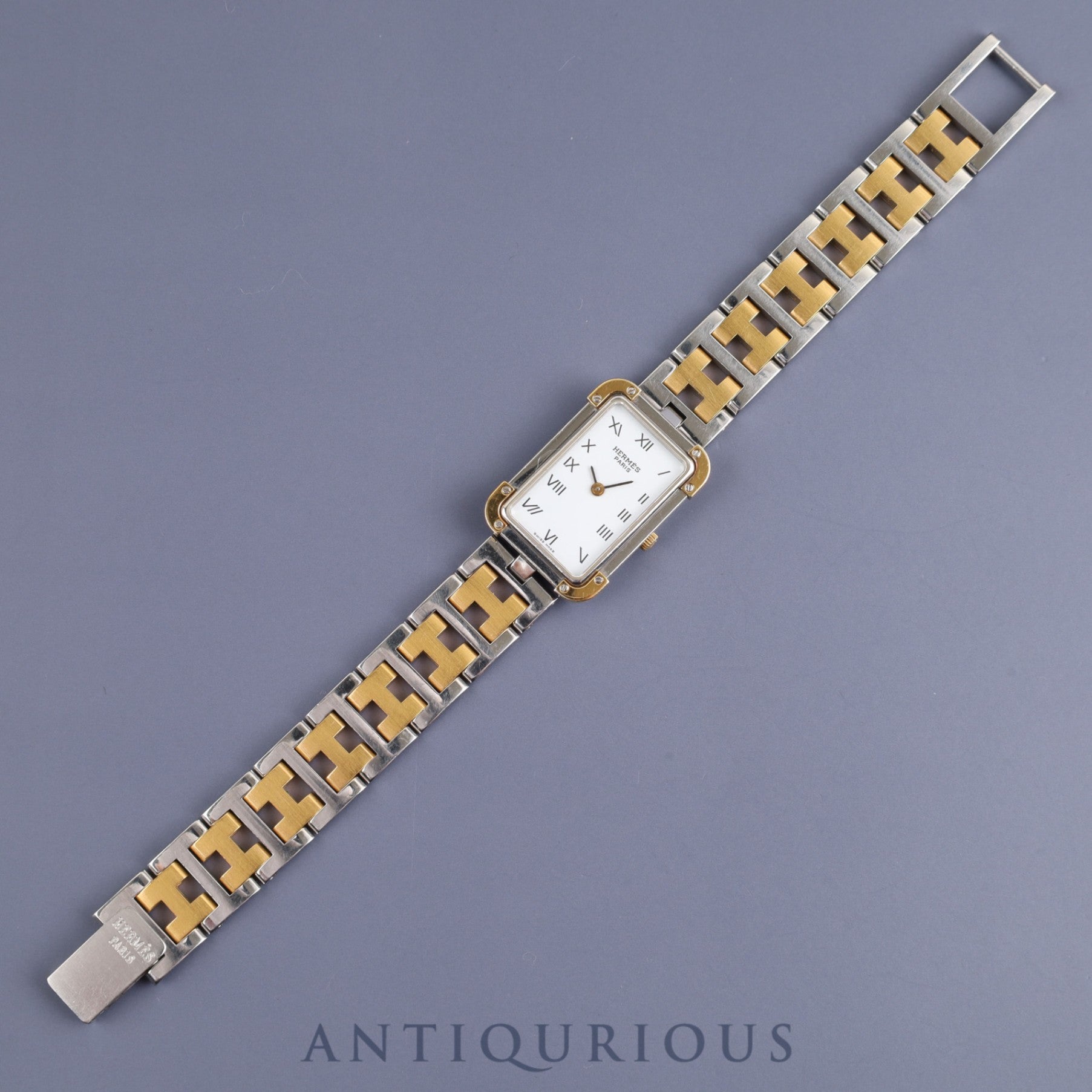 Hermes Cloajour 75.03 Quartz Cal.976.001 SS/GP White Roman Dial Overhauled