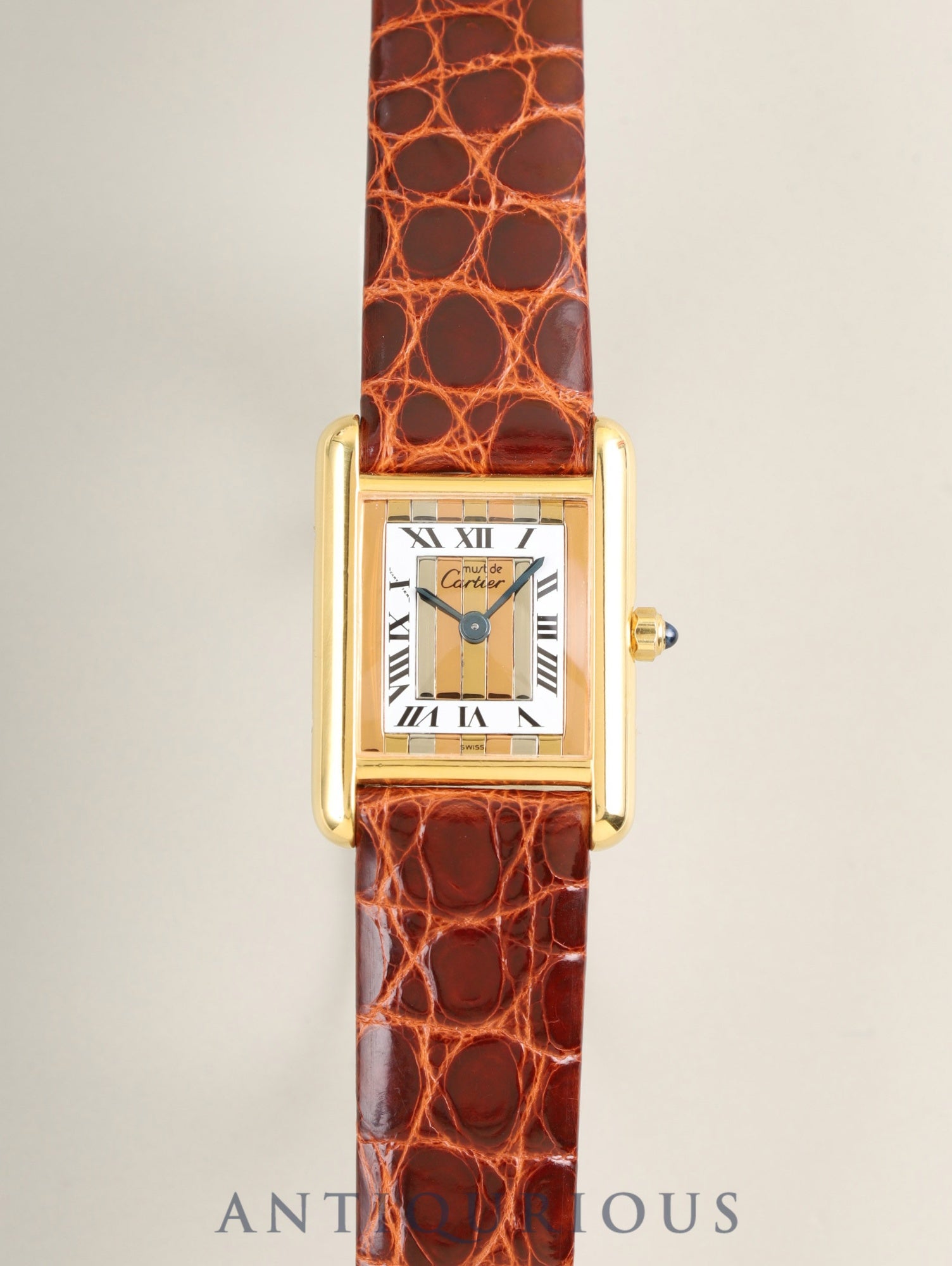 カルティエ マストタンク SM 3 66001 クォーツ Cal.66 SV925 革 純正ピンバックル（GP） フロントトリニティ文字盤（SWISS表記）  オーバーホール済み 新品仕上げ済み