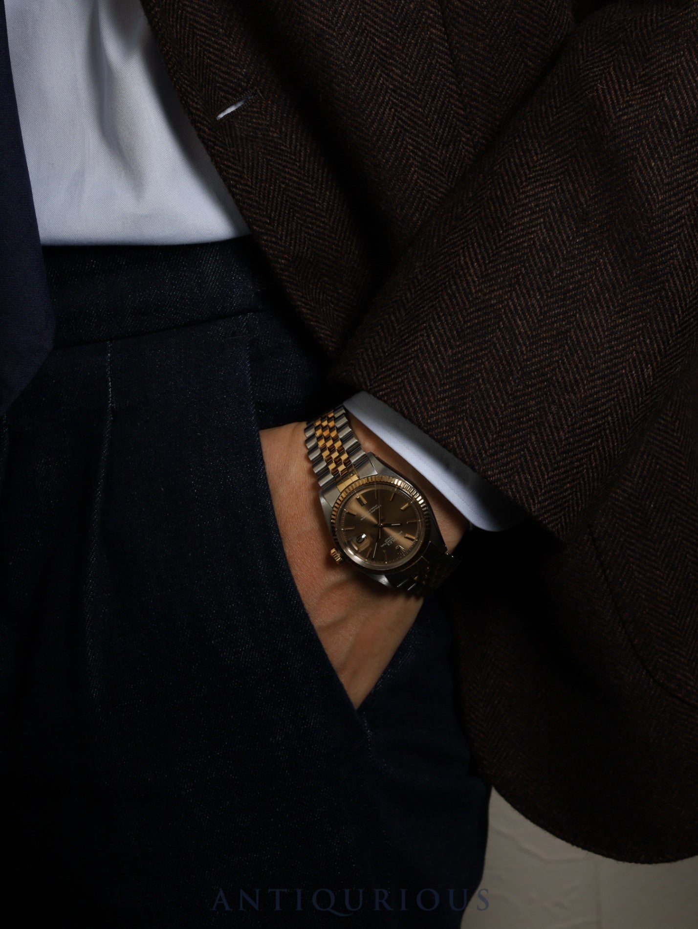 ロレックス デイトジャスト 1601/3 自動巻き Cal.1570 SS/YG SS/YG ゴーストシャンパン文字盤 30番台（1970年） オーバーホール済み