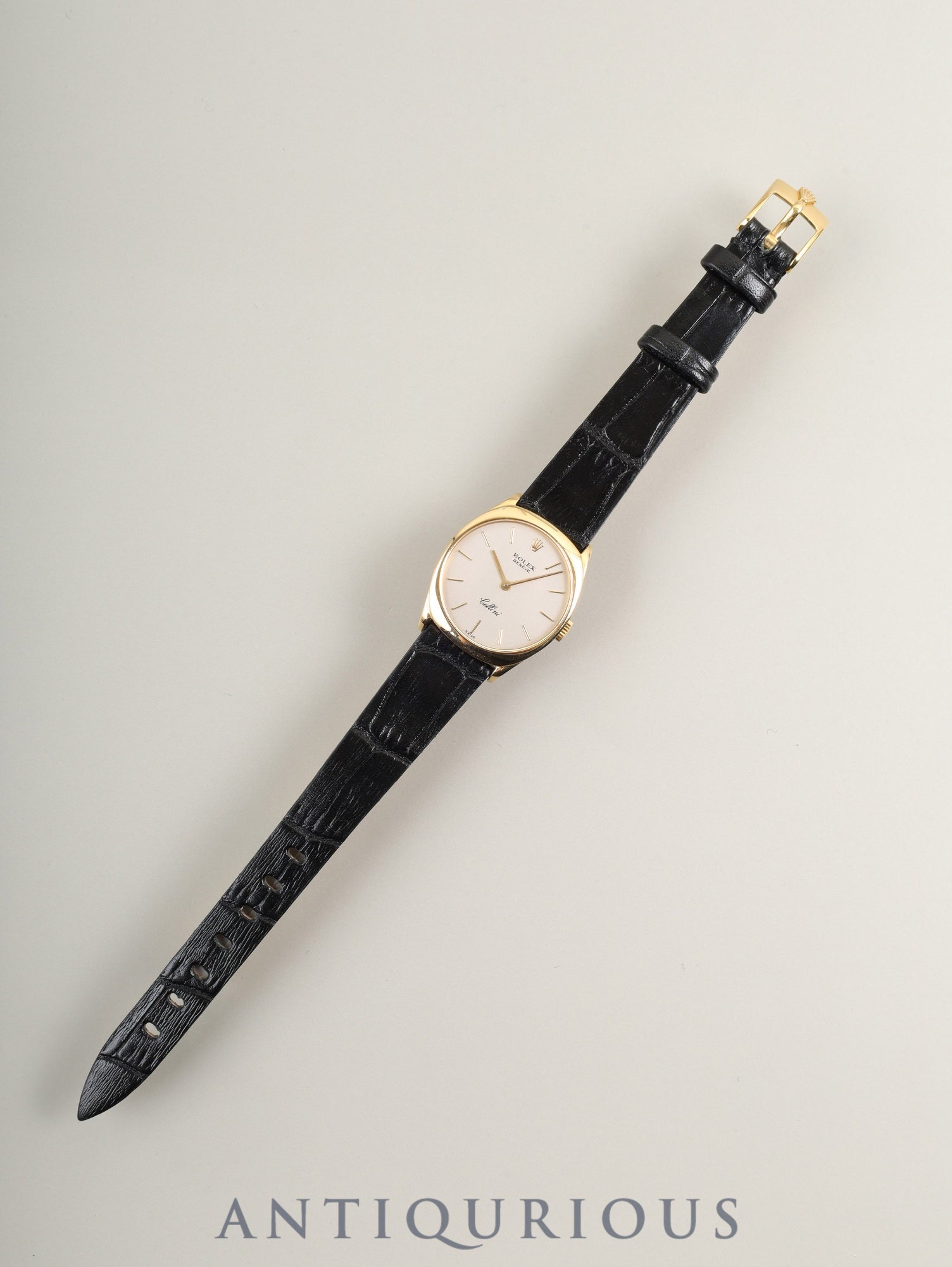 Rolex Cellini 4133 Manual Winding Caliber 1601 750YG Leather Strap with Genuine Buckle (750YG) Champagne Dial No. 43 (1975) Overhauled