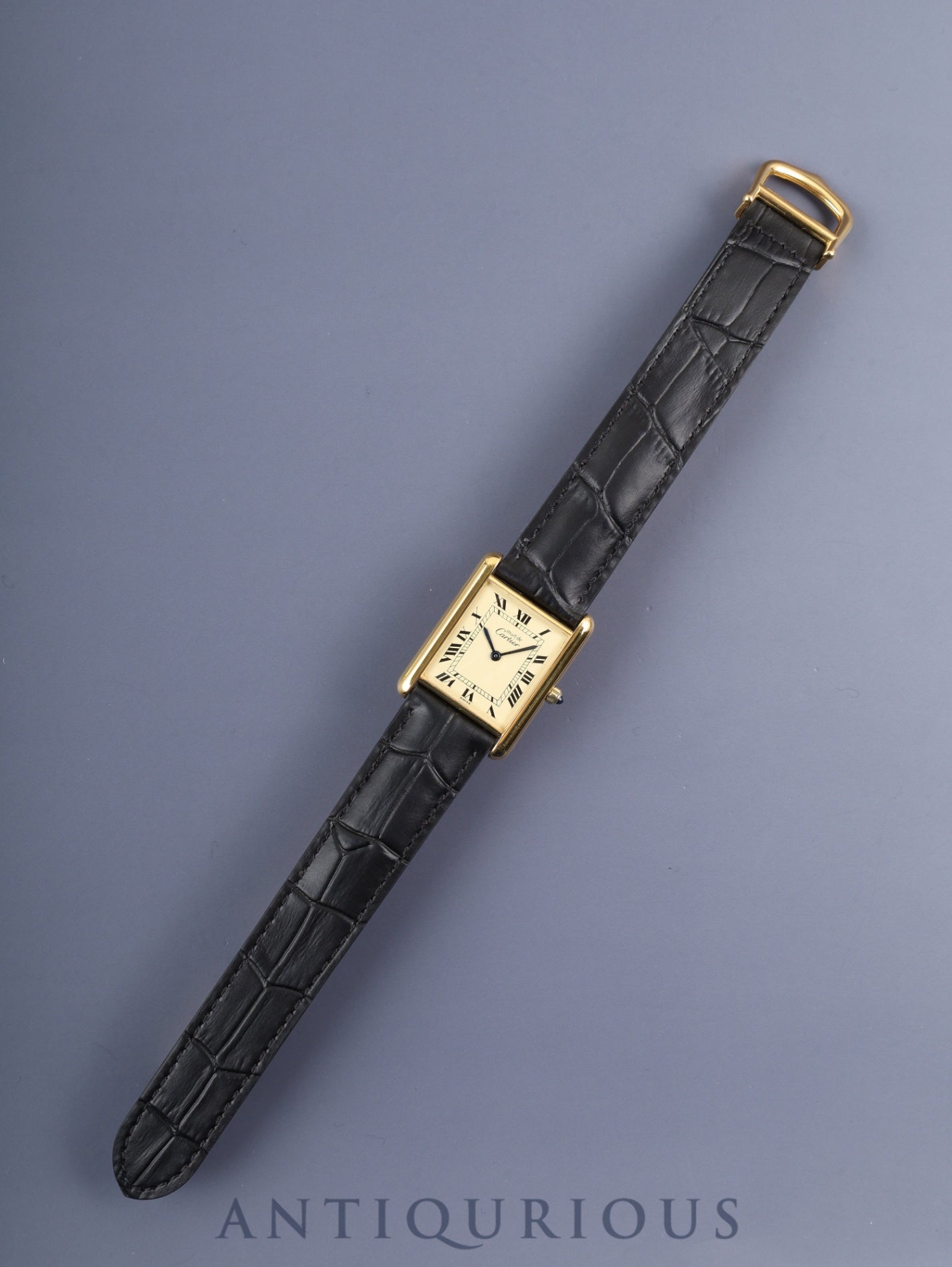 カルティエ マストタンク LM 6 81006 クォーツ Cal.81 SV925 革 純正Dバックル（GP）アイボリーローマン文字盤 1982年頃～1995年頃 オーバーホール済み