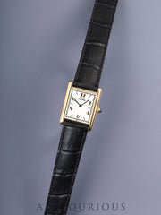 カルティエ マストタンク LM 1615 クォーツ Cal.690 SV925 革 純正Dバックル（GP） 飛びアラビアCC文字盤（SWISS表記） オーバーホール済み