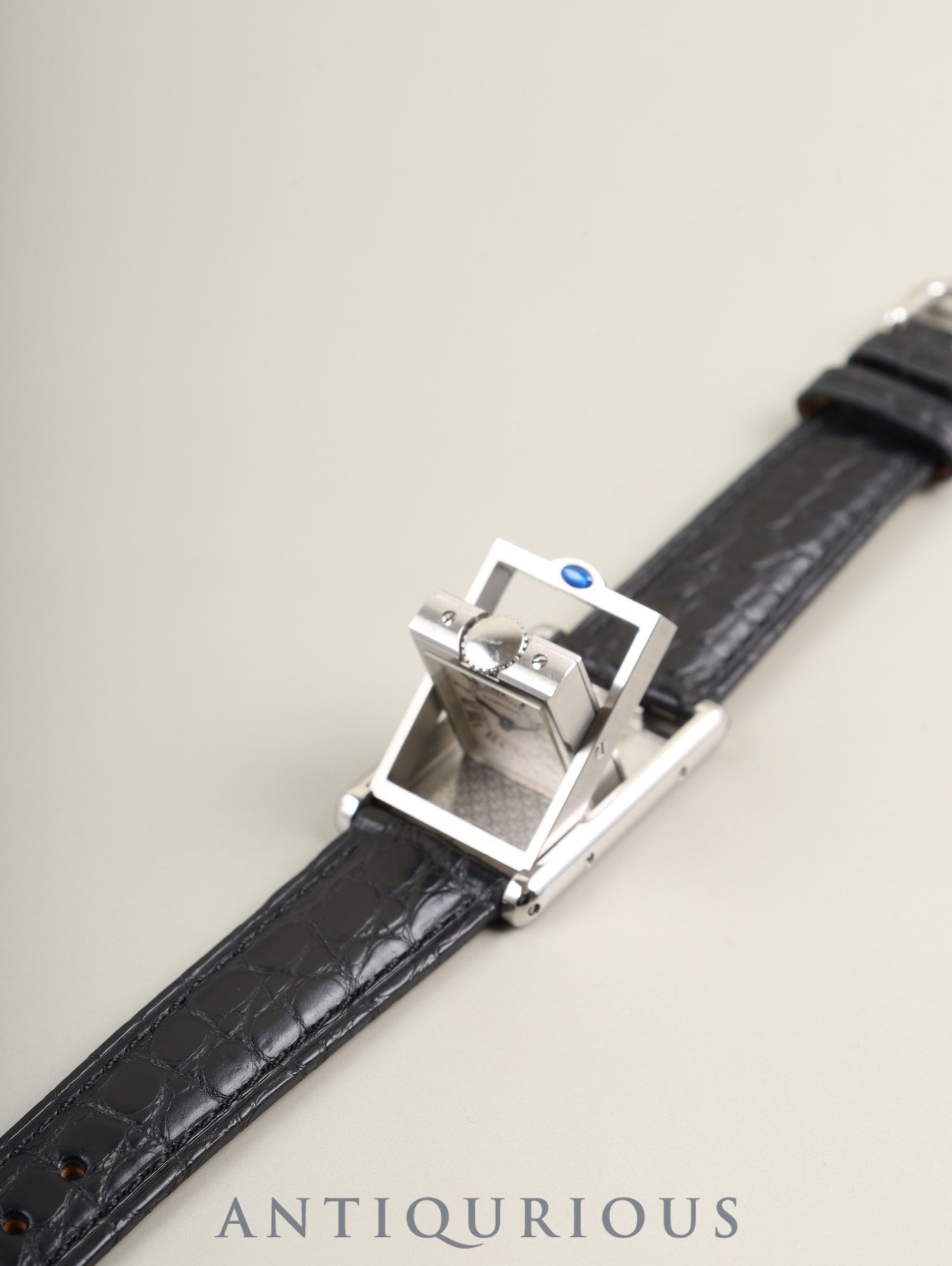 カルティエ タンク バスキュラント SM W10X1158 / 2386 クォーツ Cal.059 SS 革 純正ピンバックル（SS）ホワイトローマン文字盤 オーバーホール済み