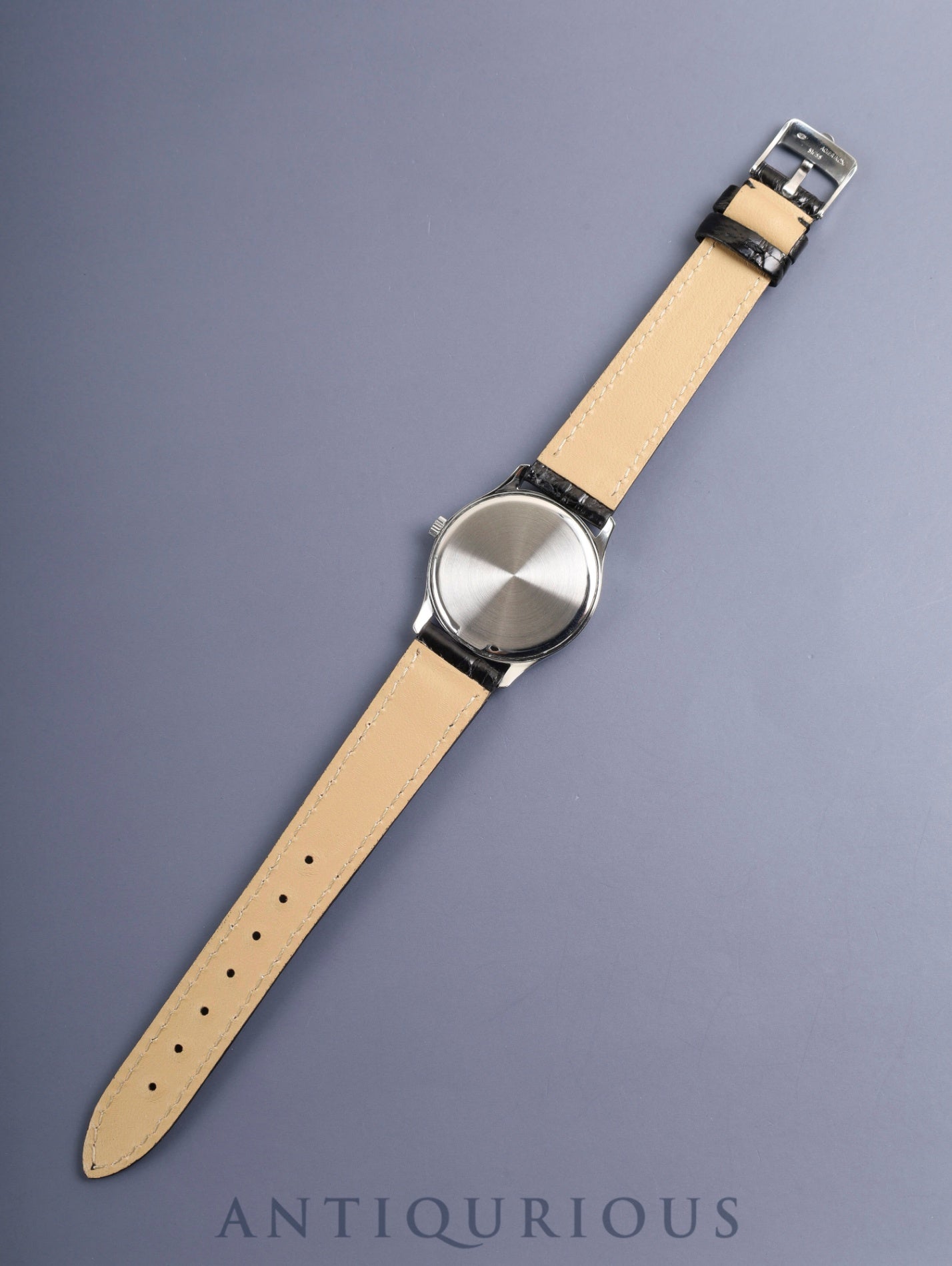 パテック・フィリップ カラトラバ 3923A 手巻き Cal.215 SS 革 純正ピンバックル（SS）グレー文字盤 1987年 修理明細 パテックフィリップにて修理済み