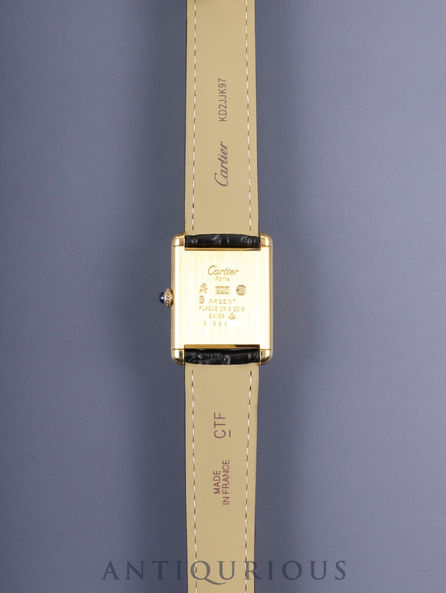 カルティエ マストタンク LM 手巻き Cal.78-1 SV925 純正革ベルト 純正Dバックル（GP）ブラックローマン文字盤（SWISS表記）1976年頃～1981年頃 オーバーホール済み 新品仕上げ済み