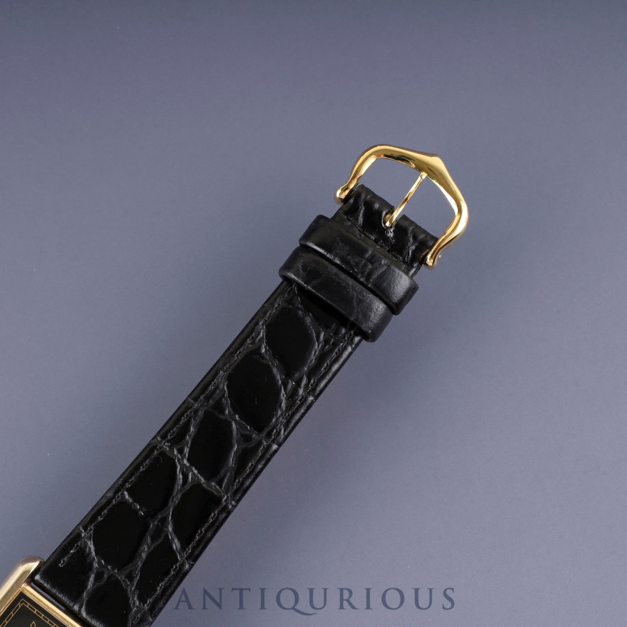 カルティエ マストタンク LM 590005 クォーツ Cal.- SV925 革 純正尾錠（GP）ブラック飛びローマン文字盤 1982年頃～1995年頃 カルティエブティックにてコンプリートサービス済み