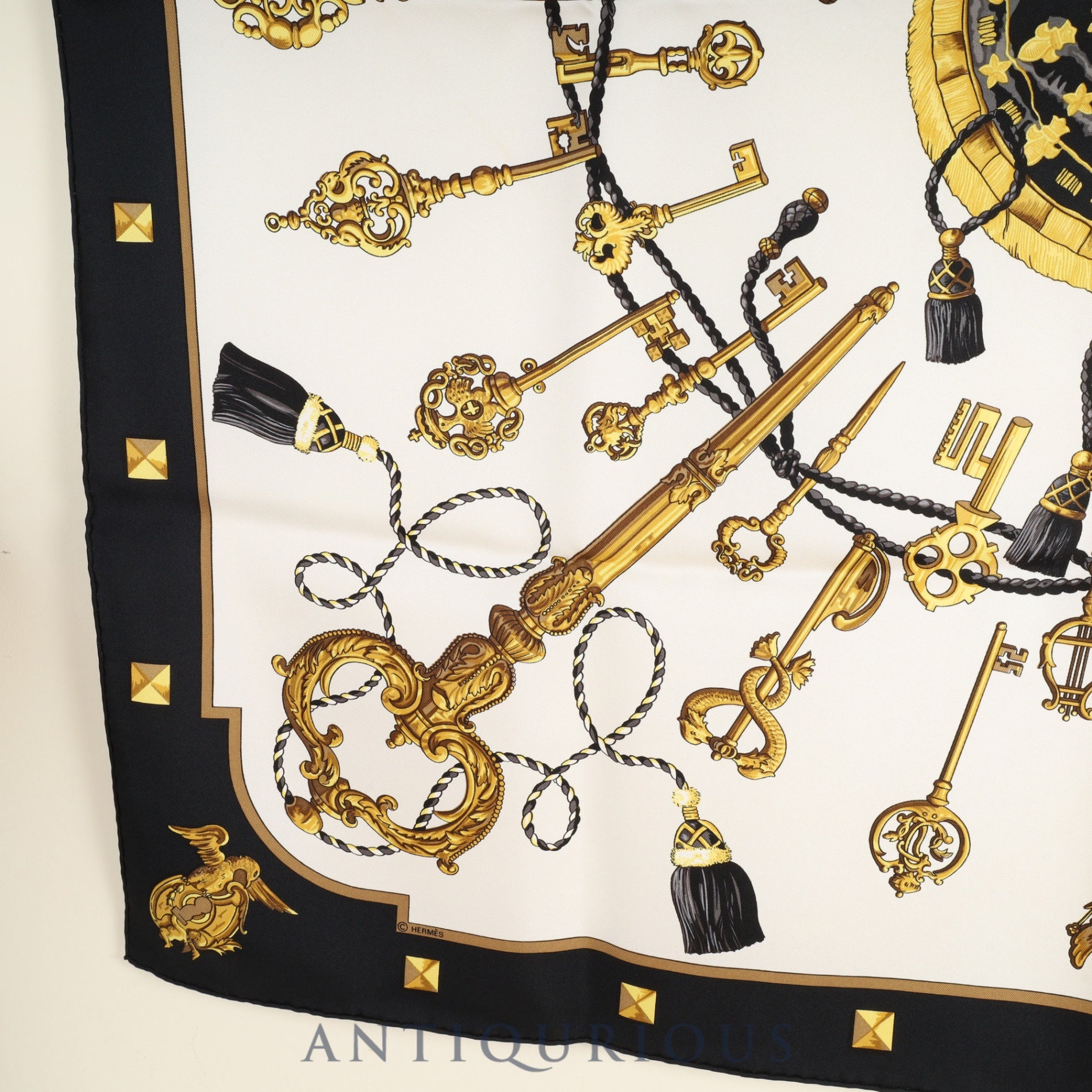Hermes scarf Carré 90 LES CLES key box SILK100%