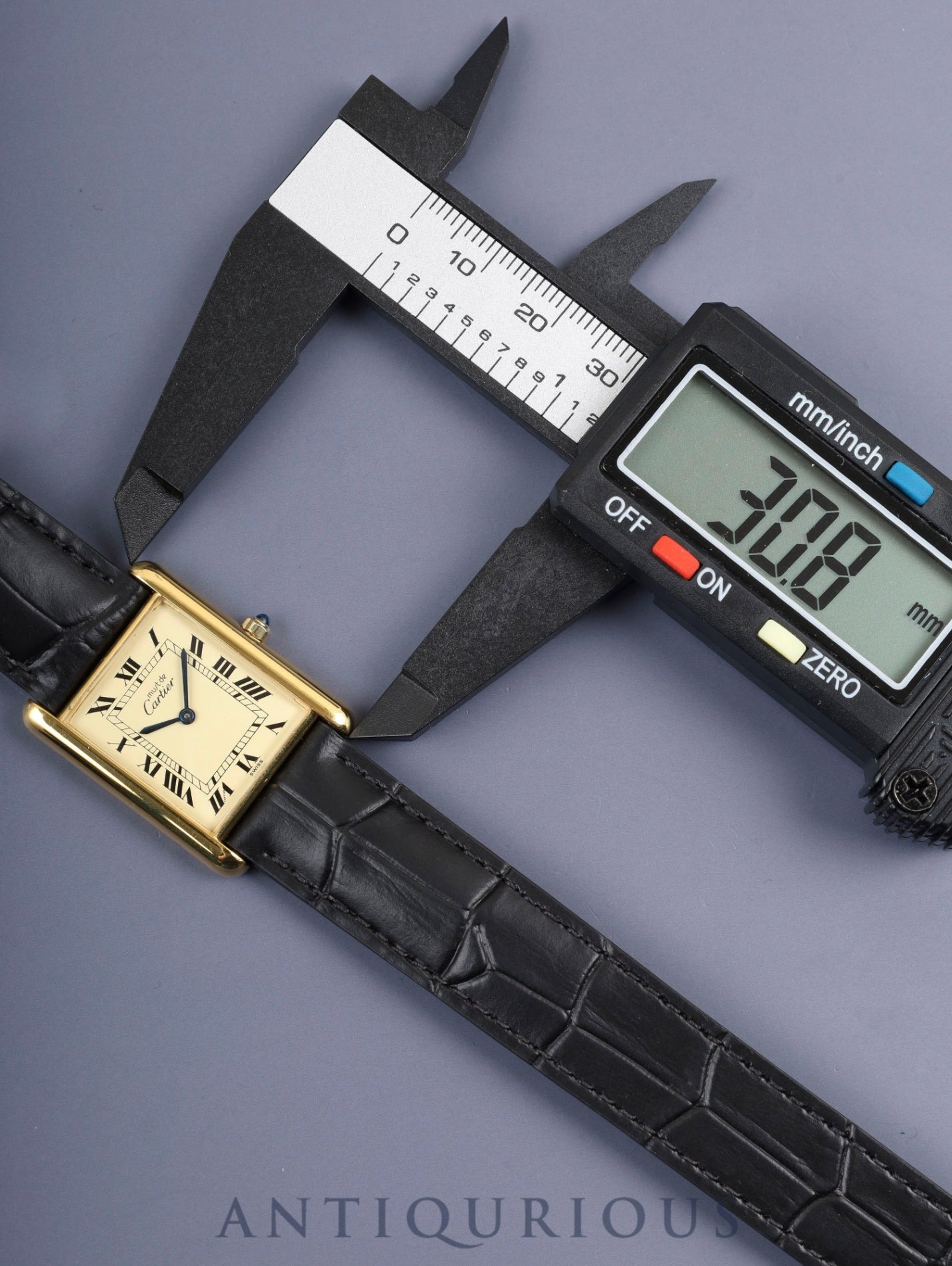 カルティエ マストタンク LM 6 81006 クォーツ Cal.81 SV925 革 純正Dバックル（GP）アイボリーローマン文字盤 1982年頃～1995年頃 オーバーホール済み