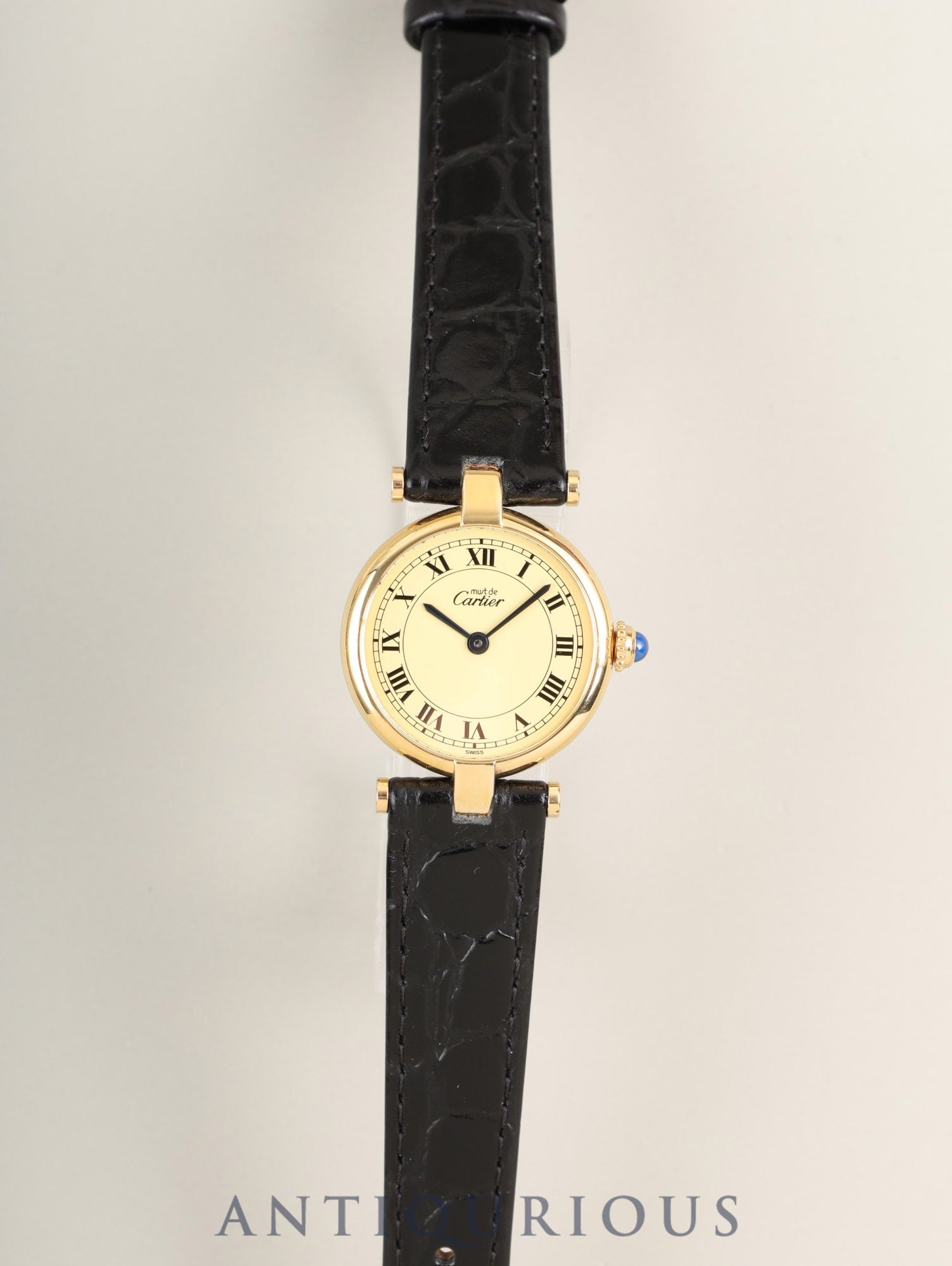 カルティエ マスト ヴァンドーム VLC SM W1002254 / 1851 クォーツ Cal.90.06 SV925 革 純正ピンバックル（GP）アイボリーローマン文字盤 箱 オーバーホール済み