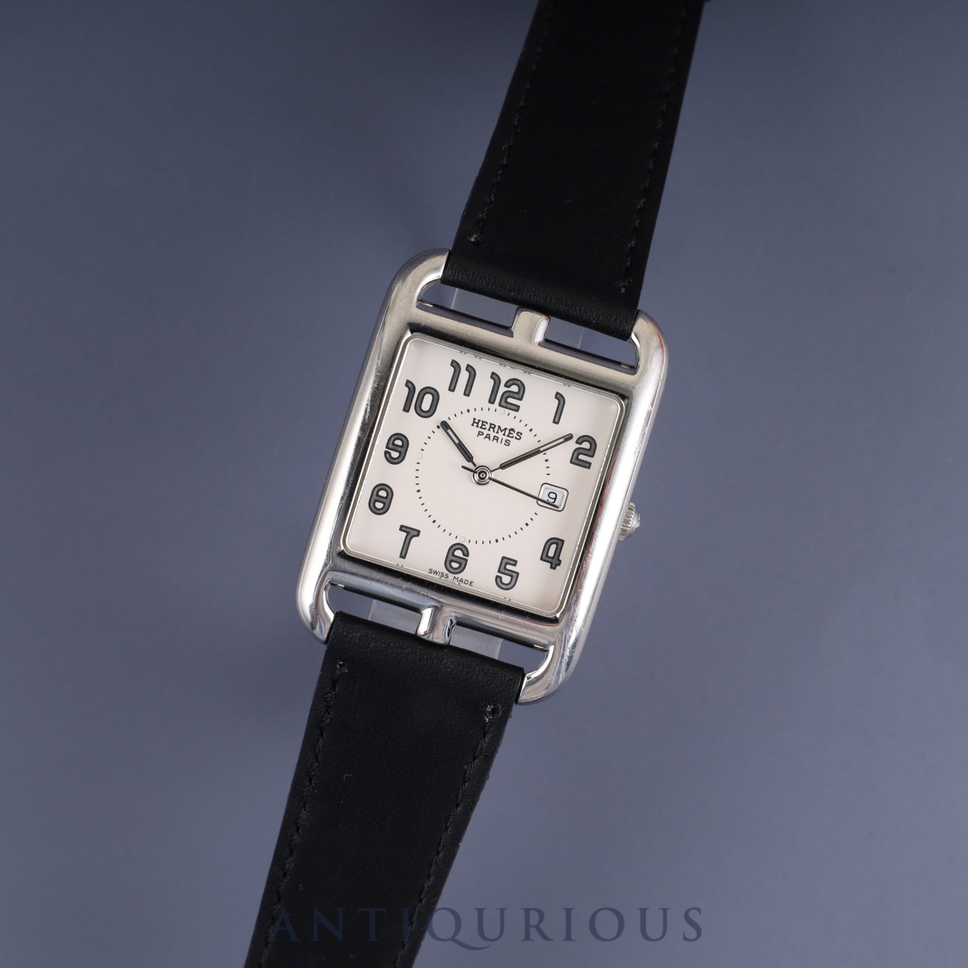 Hermès Cape Cod CC2.710 Quartz Movement, Stainless Steel Leather, Genuine Buckle (Stainless Steel), Silver Dial, Box, Booklet, Warranty Card (2010), Overhauled