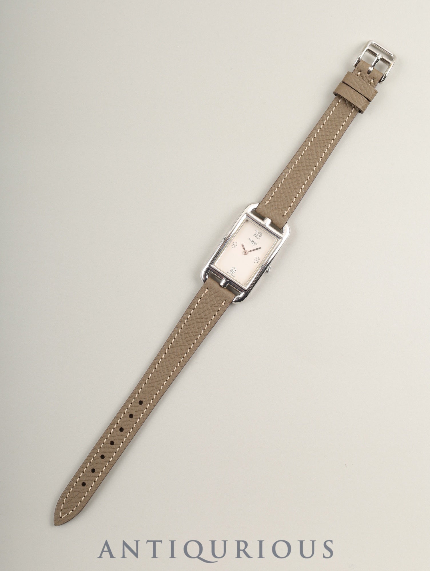 エルメス ナンタケット クォーツ Cal.976.001 SS 革 純正尾錠（SS） シルバー文字盤 オーバーホール済み