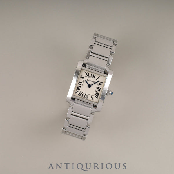 Cartier Tank Française SM W51008Q3 / 2384 Quartz Cal.057 Stainless Steel White Roman Dial Box Booklet Warranty (2005) Overhauled