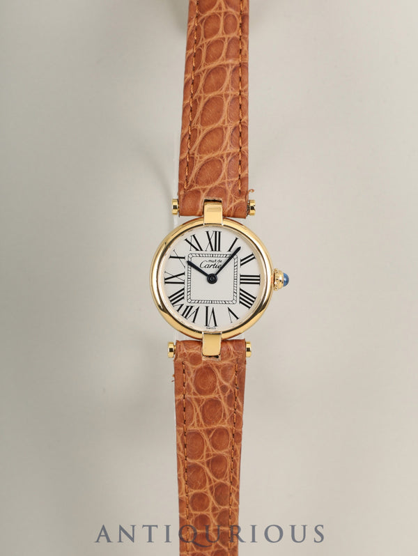 カルティエ マスト ヴァンドーム VLC SM W1005354 / 590004 クォーツ Cal.90 SV925 革 純正Dバックル（GP）オパラン文字盤 オーバーホール済み