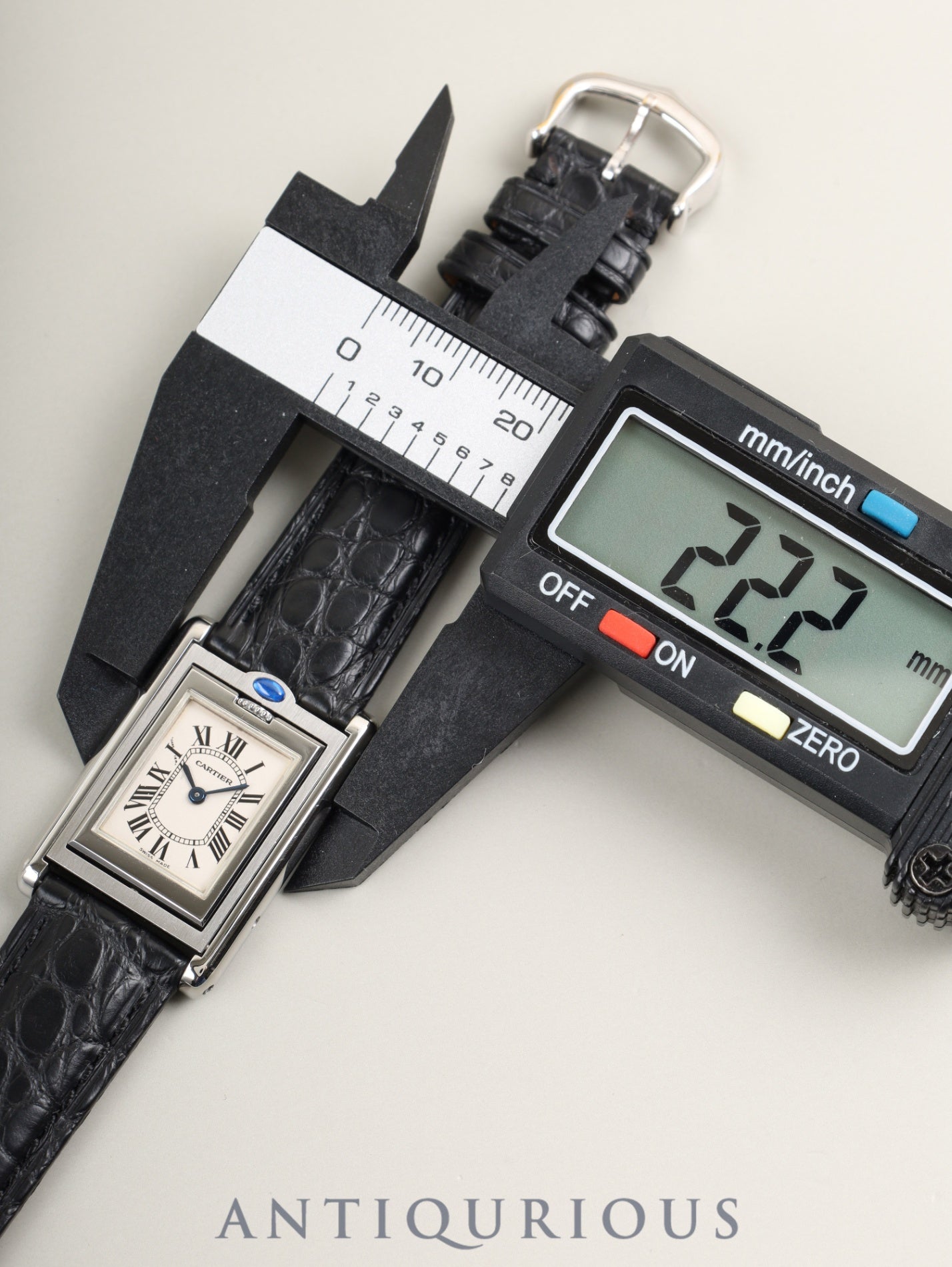 カルティエ タンク バスキュラント SM W10X1158 / 2386 クォーツ Cal.059 SS 革 純正ピンバックル（SS）ホワイトローマン文字盤 オーバーホール済み