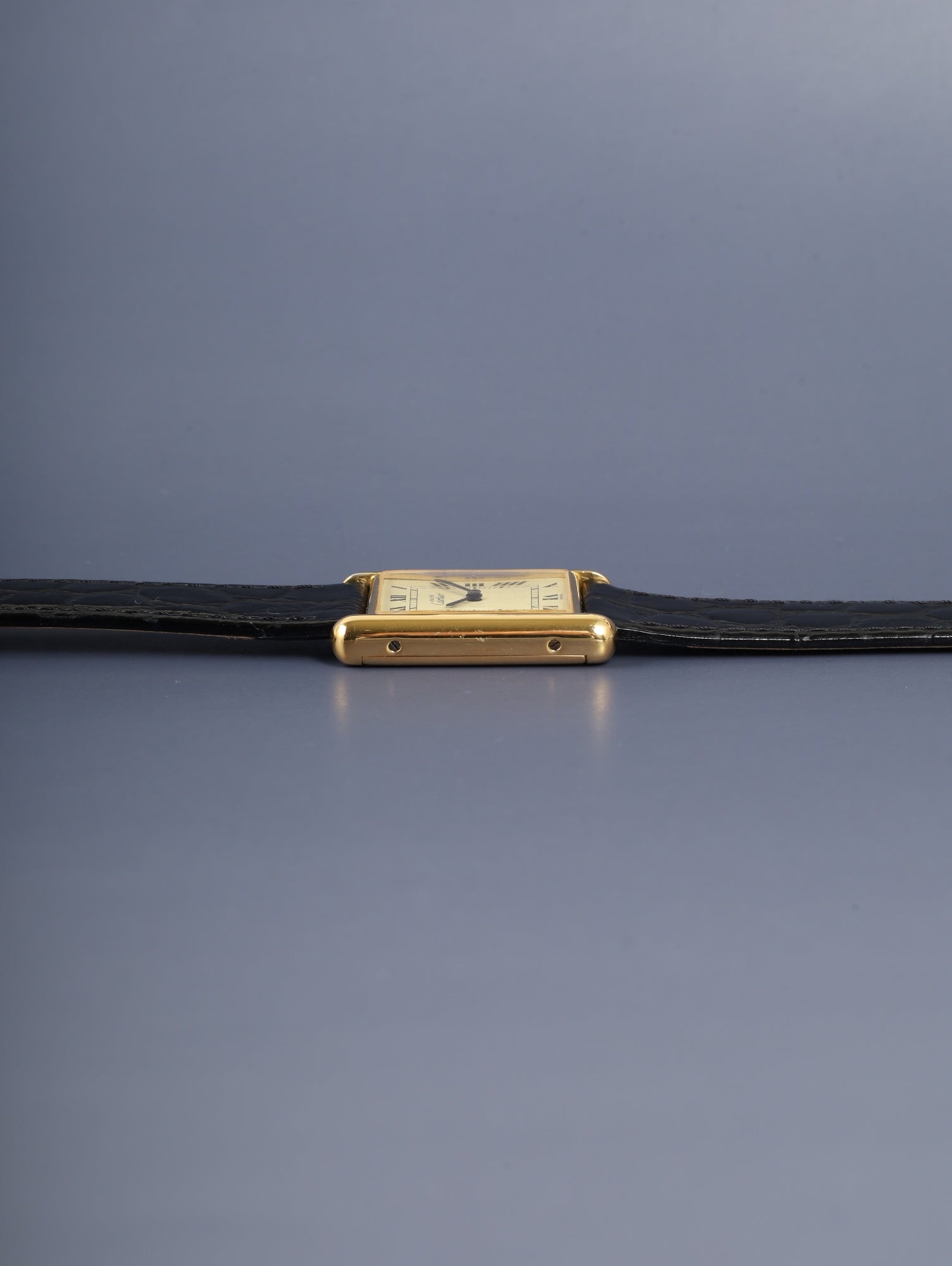 カルティエ マストタンク LM 6 手巻き Cal.78-1（ETA2512） SV925 革 純正ピンバックル（GP）アイボリーローマン文字盤（SWISS表記）オーバーホール済み 新品仕上げ済み