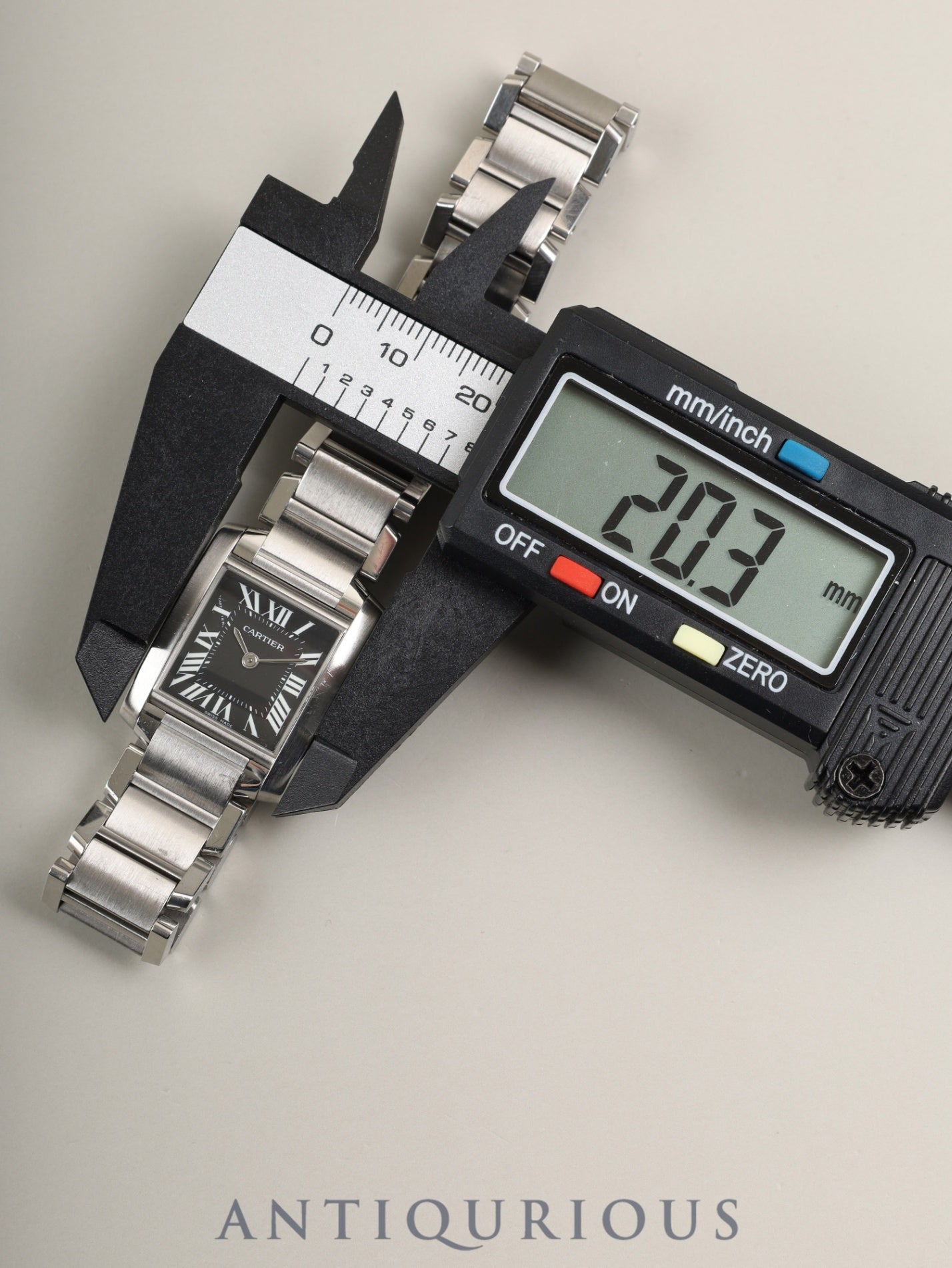 カルティエ タンクフランセーズ SM W51026Q3 / 2384 クォーツ Cal.057 SS SS ブラック文字盤（アジア限定） オーバーホール済み