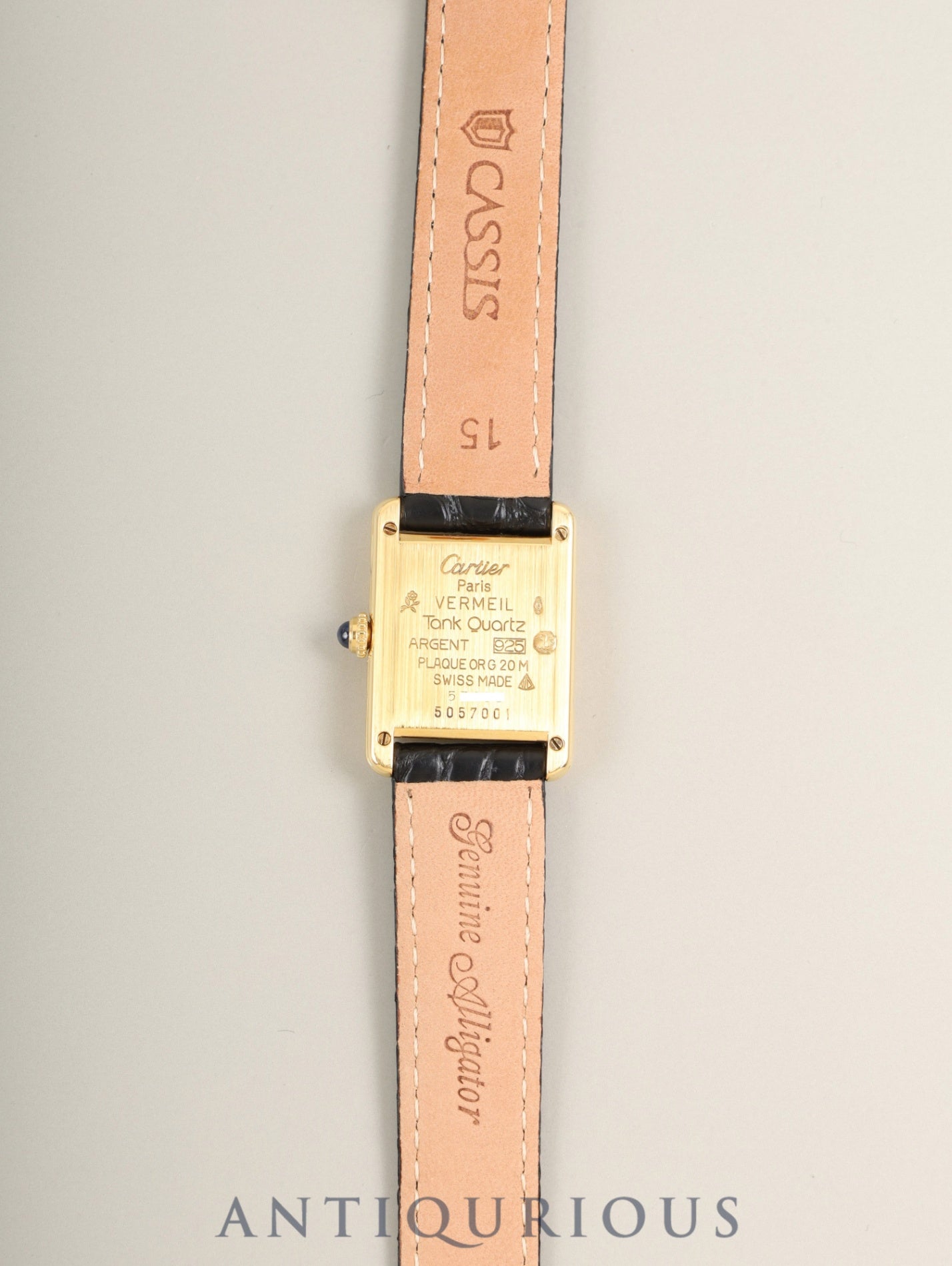 Cartier Must Tank SM 5057001 Quartz Cal.057 SV925 Leather strap Original D-buckle (GP) Arabic numeral dial (SWISS marking) Overhauled and newly polished