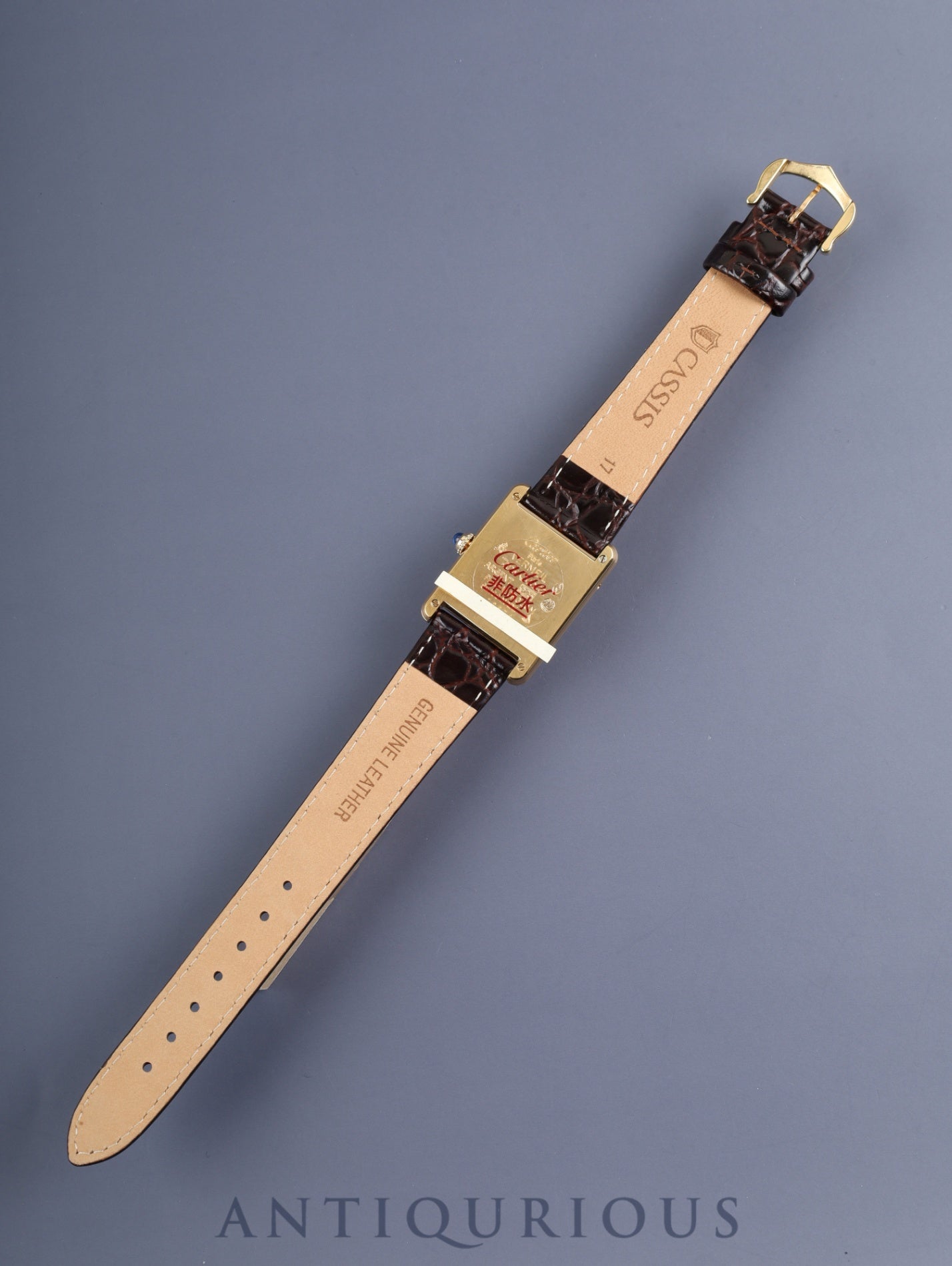 カルティエ マストタンク LM 681006 クォーツ Cal.- SV925 革 純正尾錠（GP）フロントトリニティ文字盤（SWISS表記）カルティエブティックにてコンプリートサービス済み